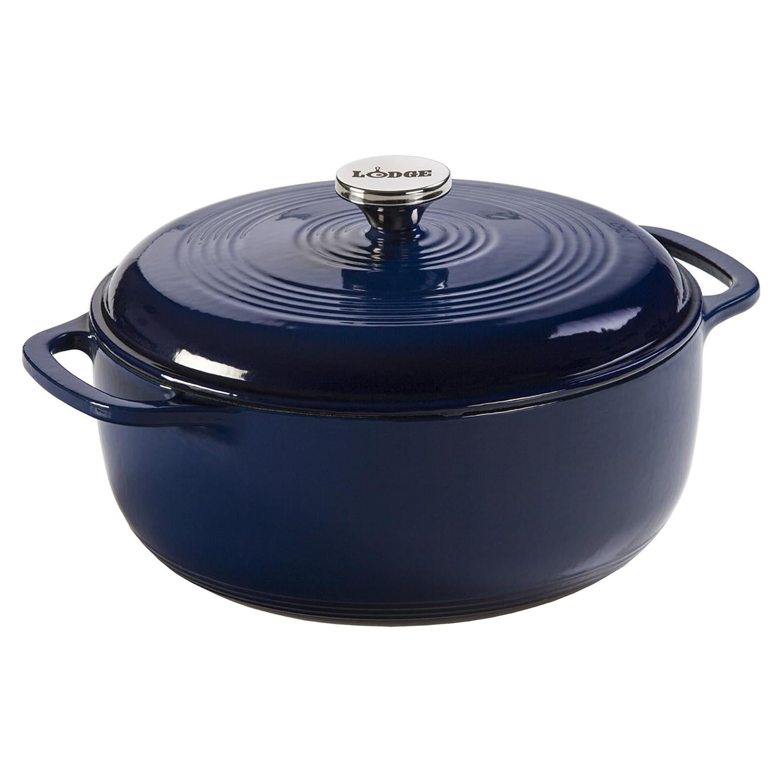Horno Holandés Lodge Enameled 6 Cuartos Hierro Fundido Índigo