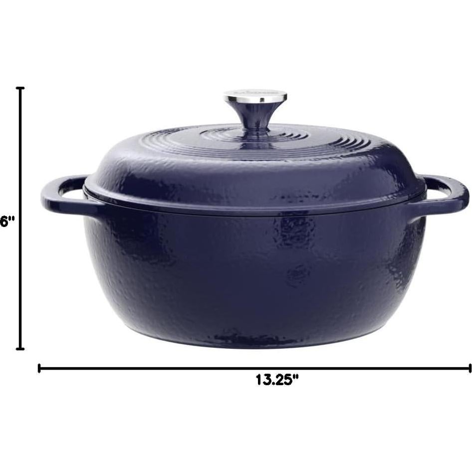Horno Holandés Lodge Enameled 6 Cuartos Hierro Fundido Índigo
