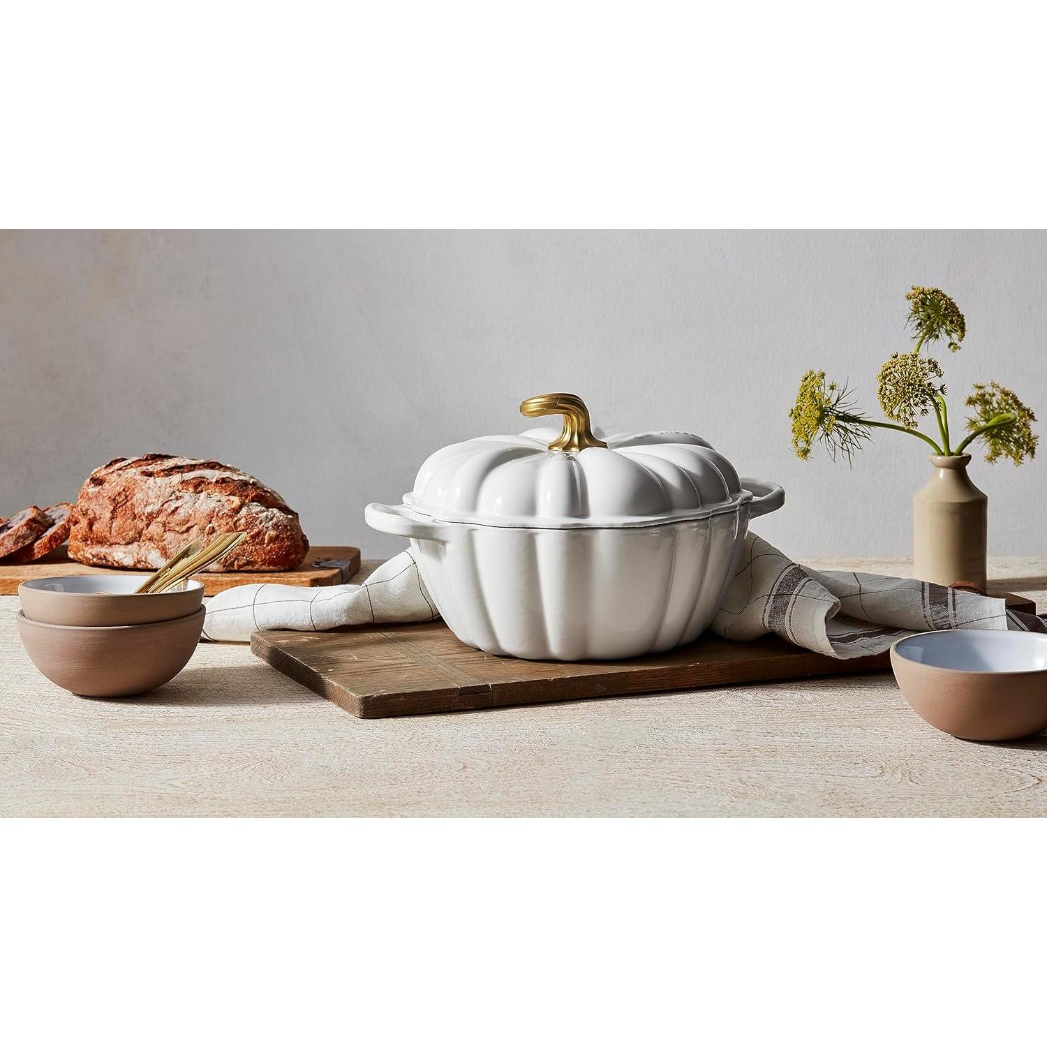 Cocotte de Calabaza de Hierro Fundido Le Creuset 3.7L Blanca
