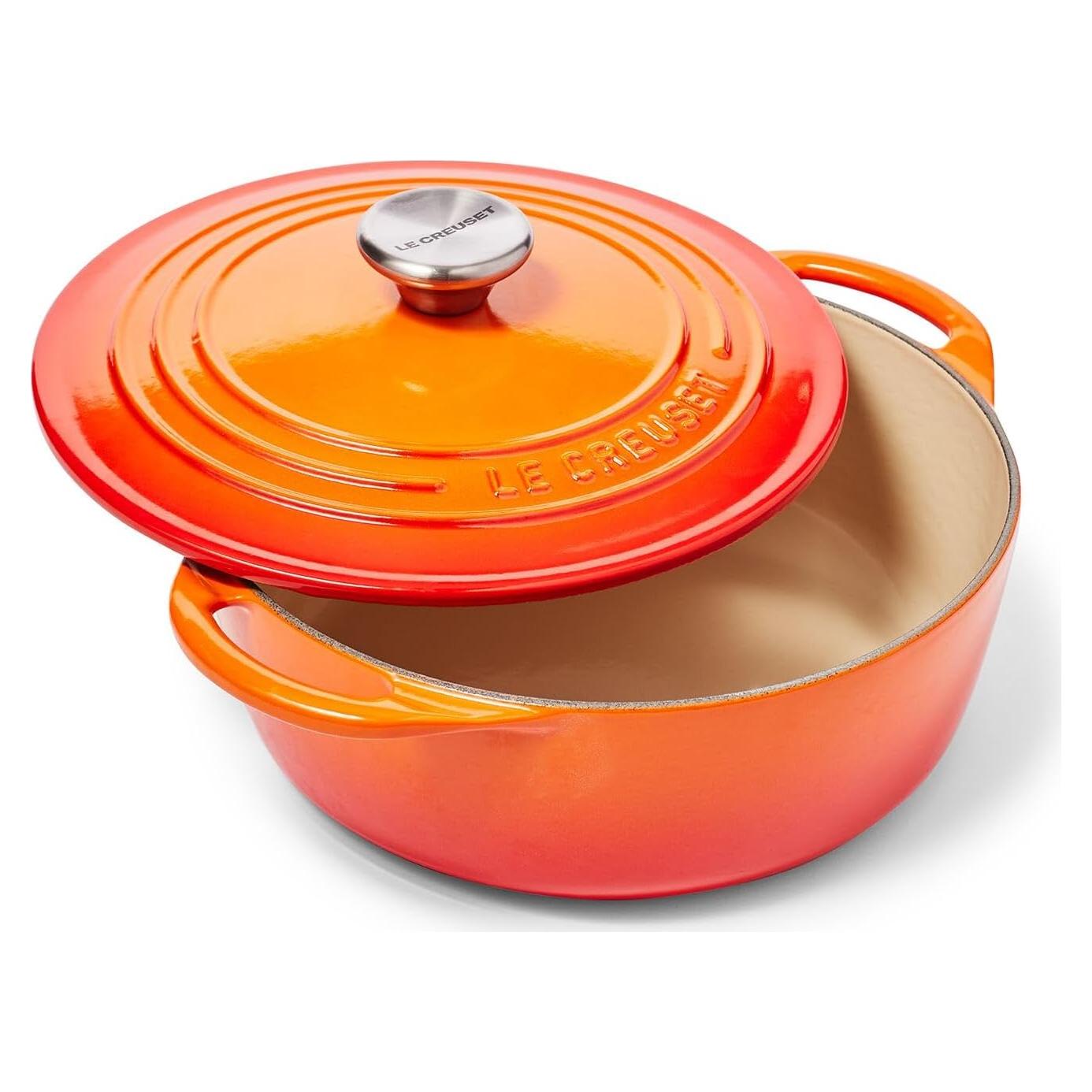 Horno Redondo Poco Profundo Le Creuset 2.6L Hierro Fundido Llama