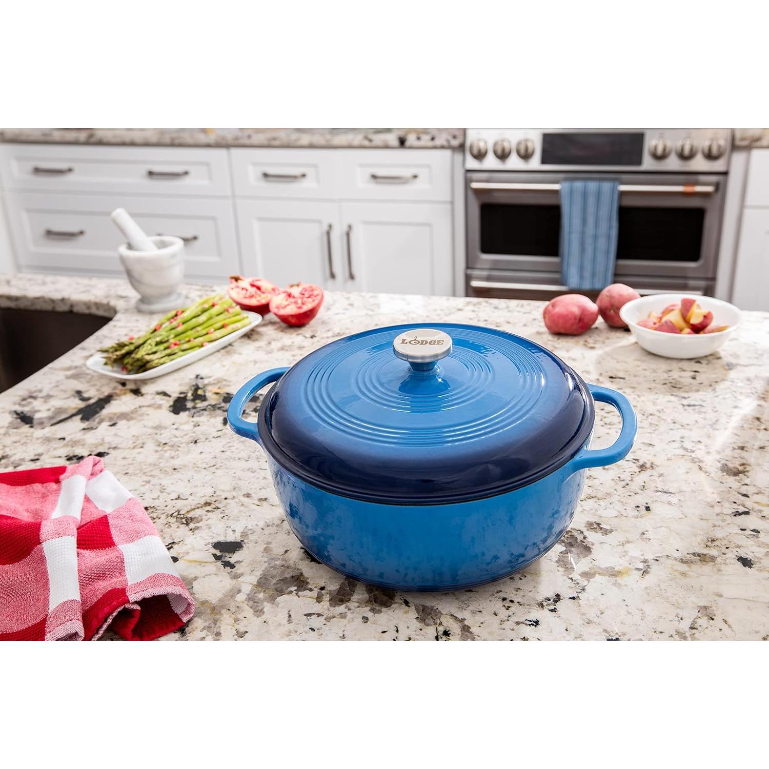 Horno Holandés Lodge Enameled 7.5L Hierro Fundido Azul