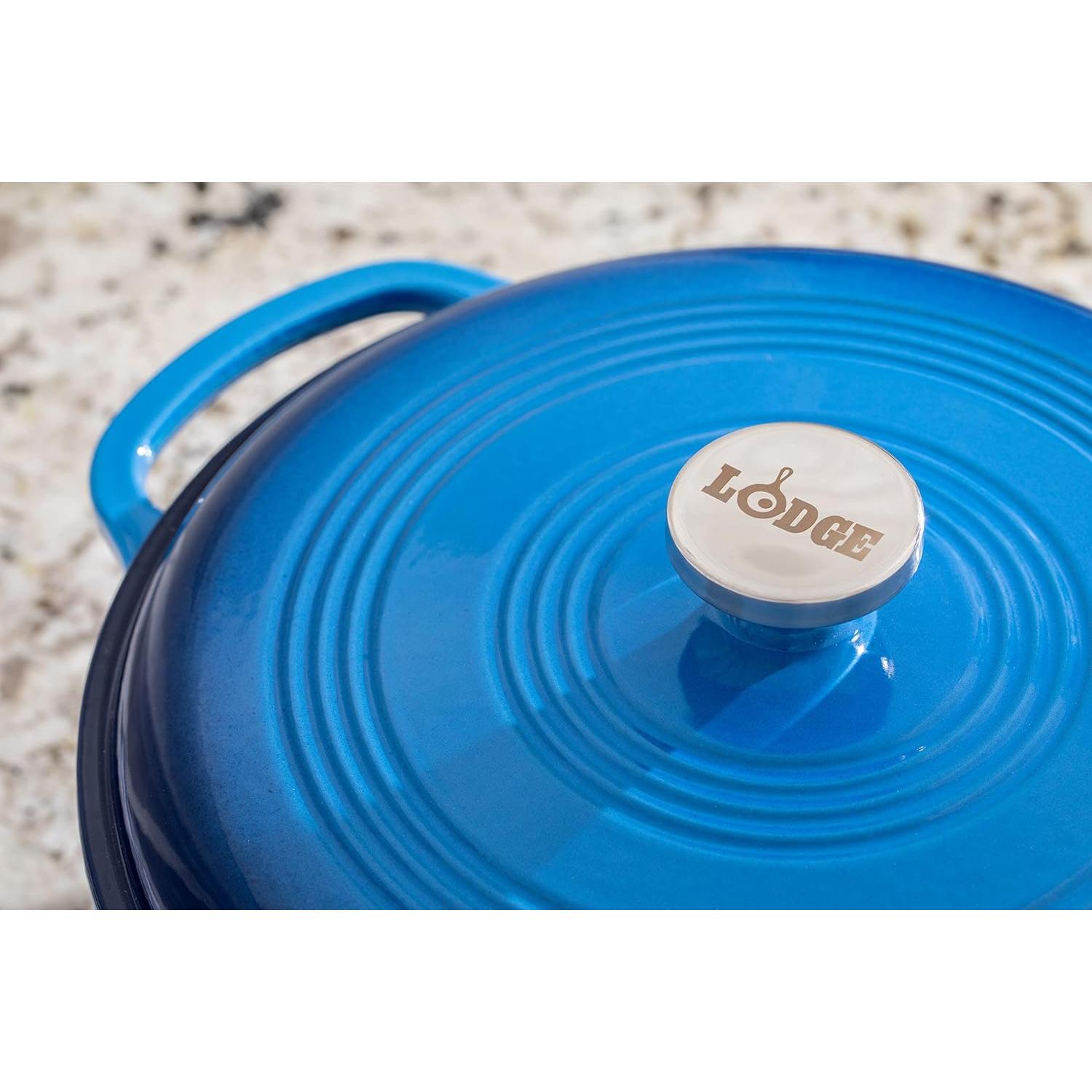 Horno Holandés Lodge Enameled 7.5L Hierro Fundido Azul