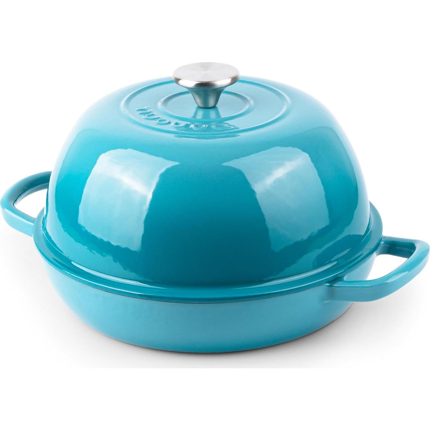 Olla Holandesa de Hierro Fundido Esmaltada Nuovva 6 Qt Azul