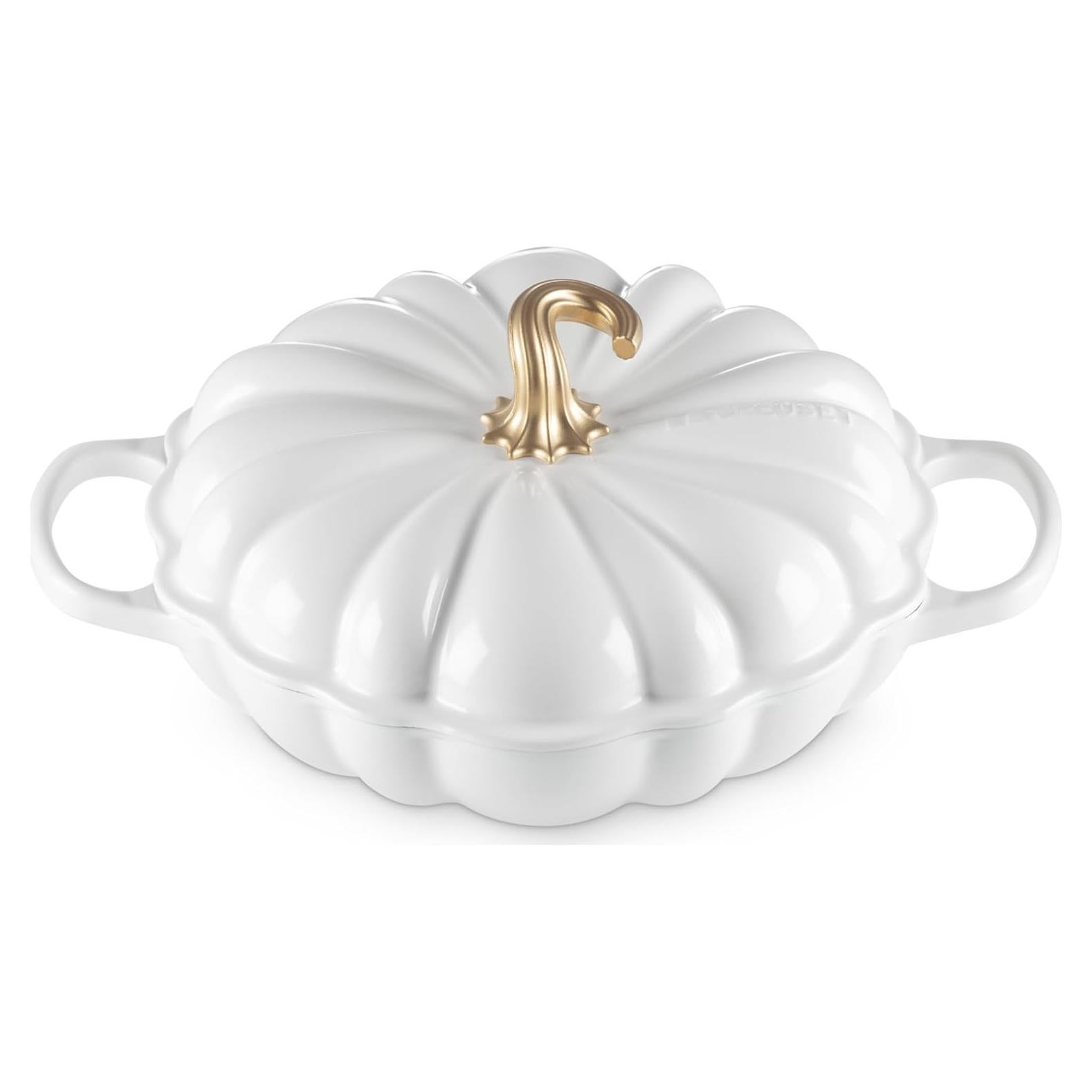 Olla de Hierro Fundido Esmaltada Le Creuset Calabaza 2.6L Blanca