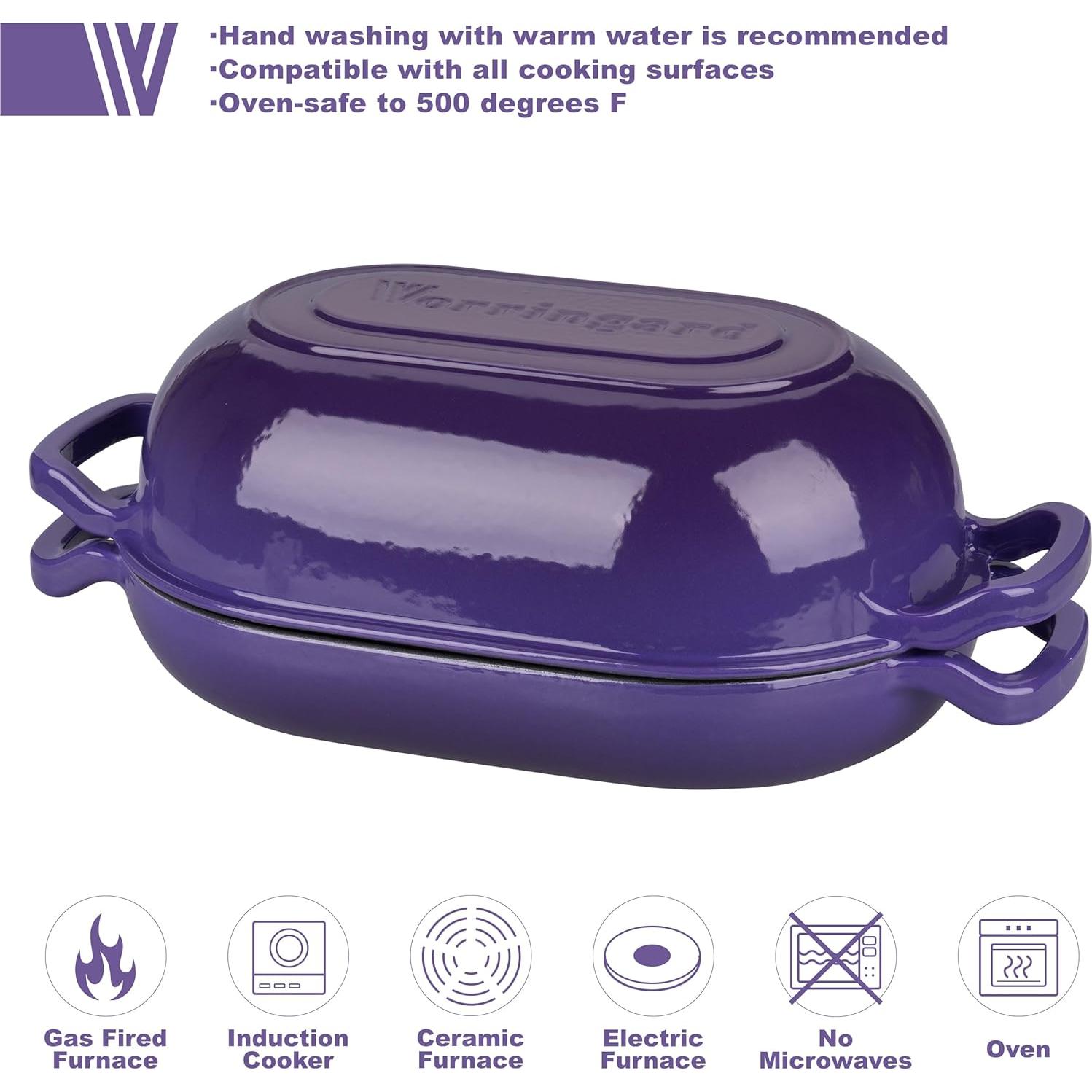 Horno Holandés de Hierro Fundido VORRINGARD 5QT Púrpura