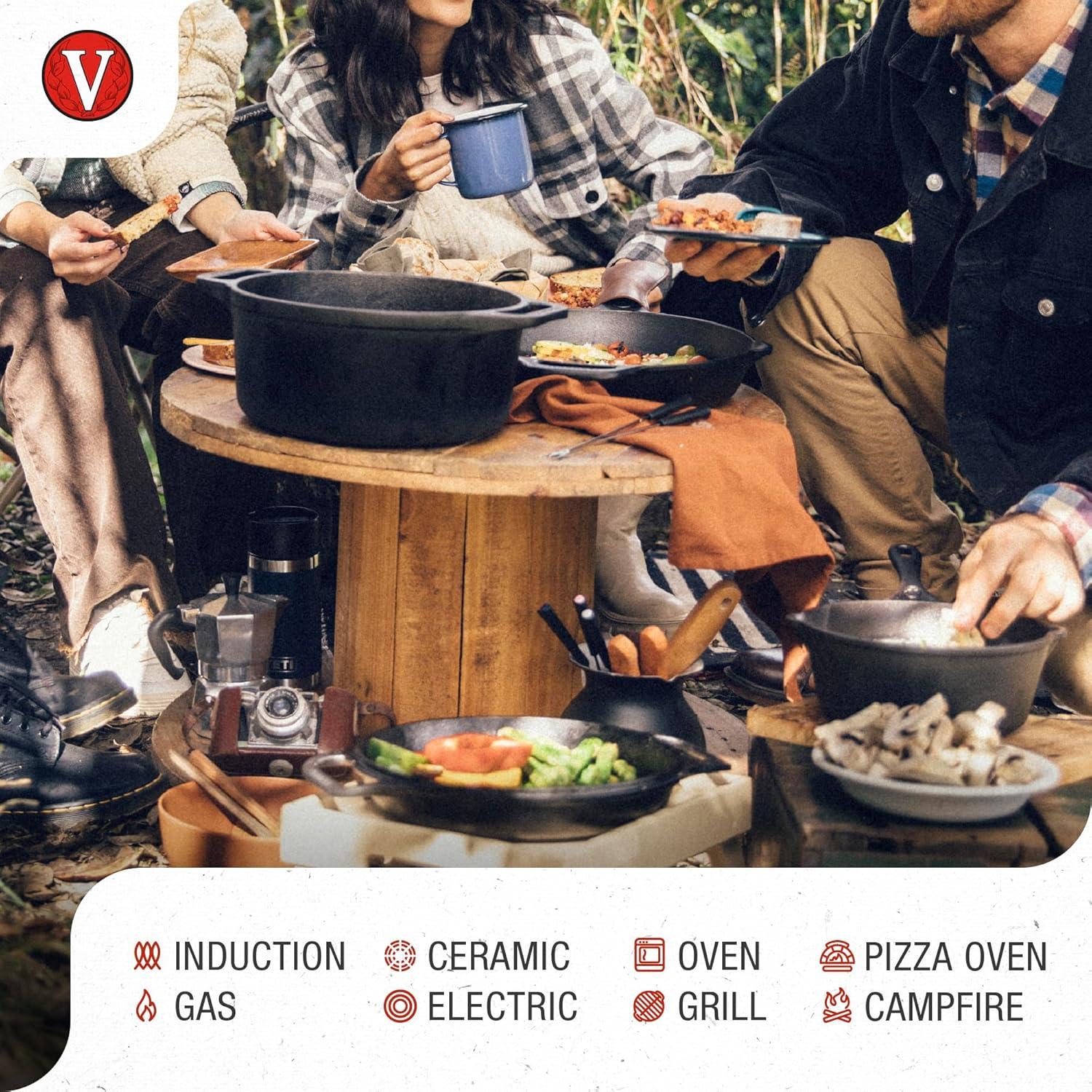 Juego de Olla Holandesa y Sartén Victoria 6QT Hierro Fundido