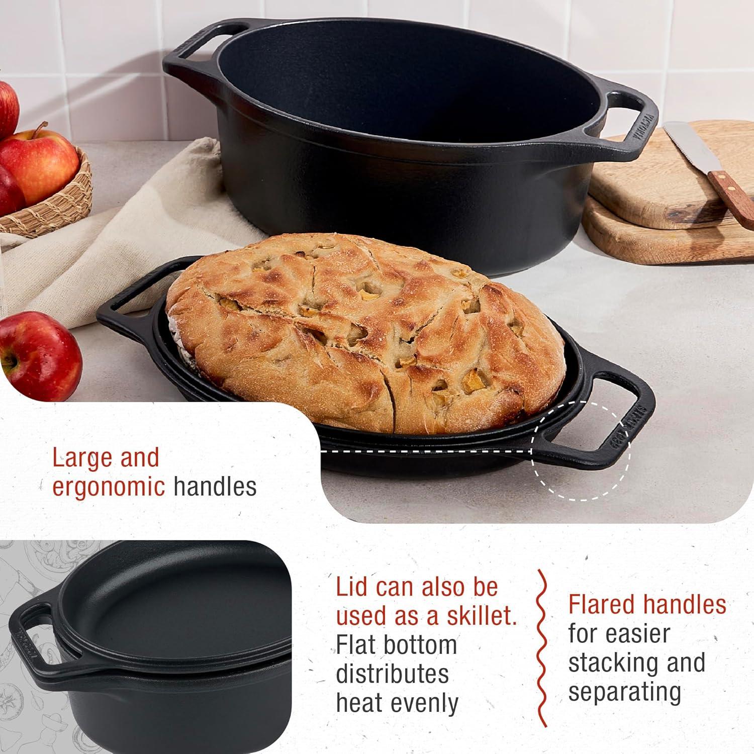 Juego de Olla Holandesa y Sartén Victoria 6QT Hierro Fundido