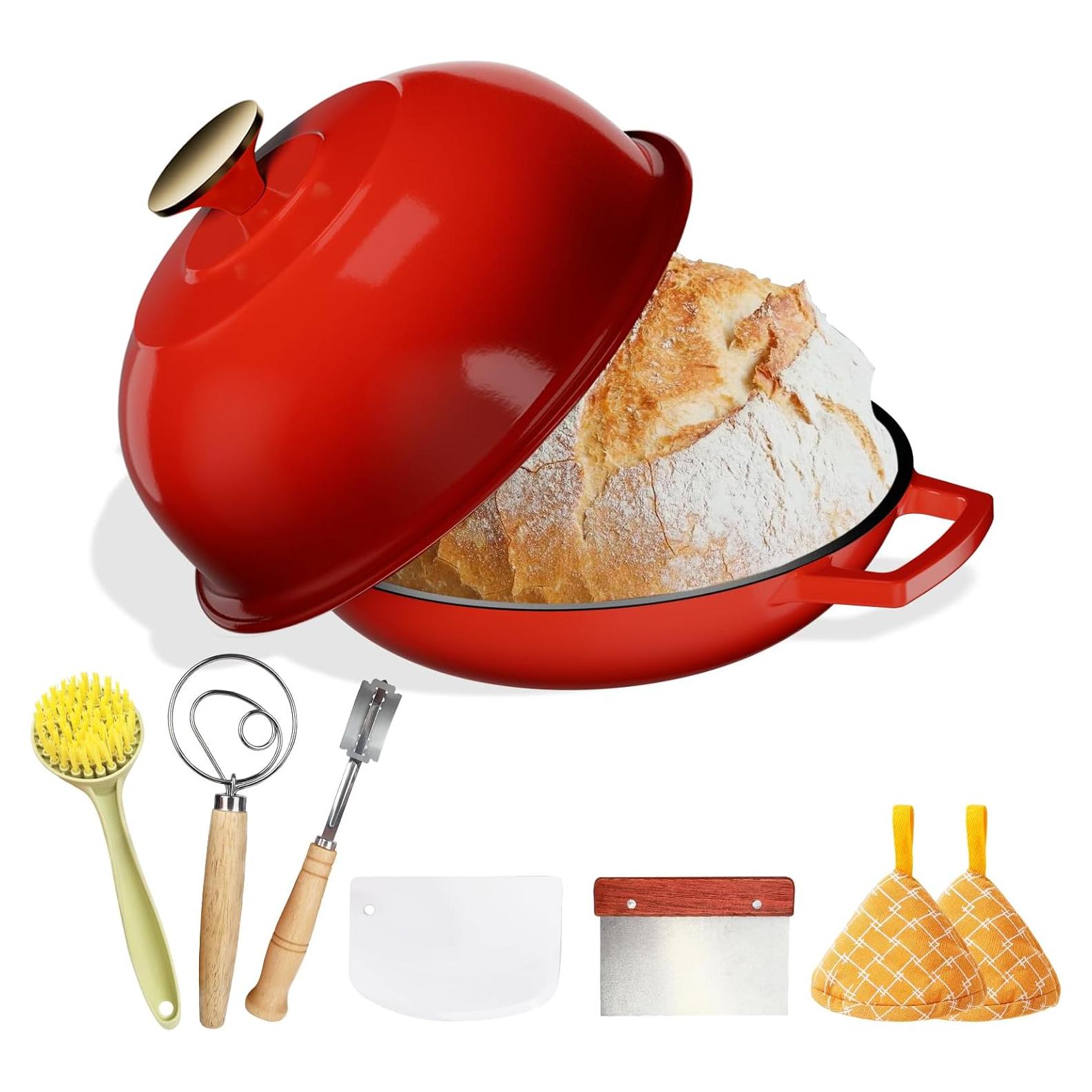 Olla de Hierro Fundido Enameled YUTANN 5QT Antiadherente