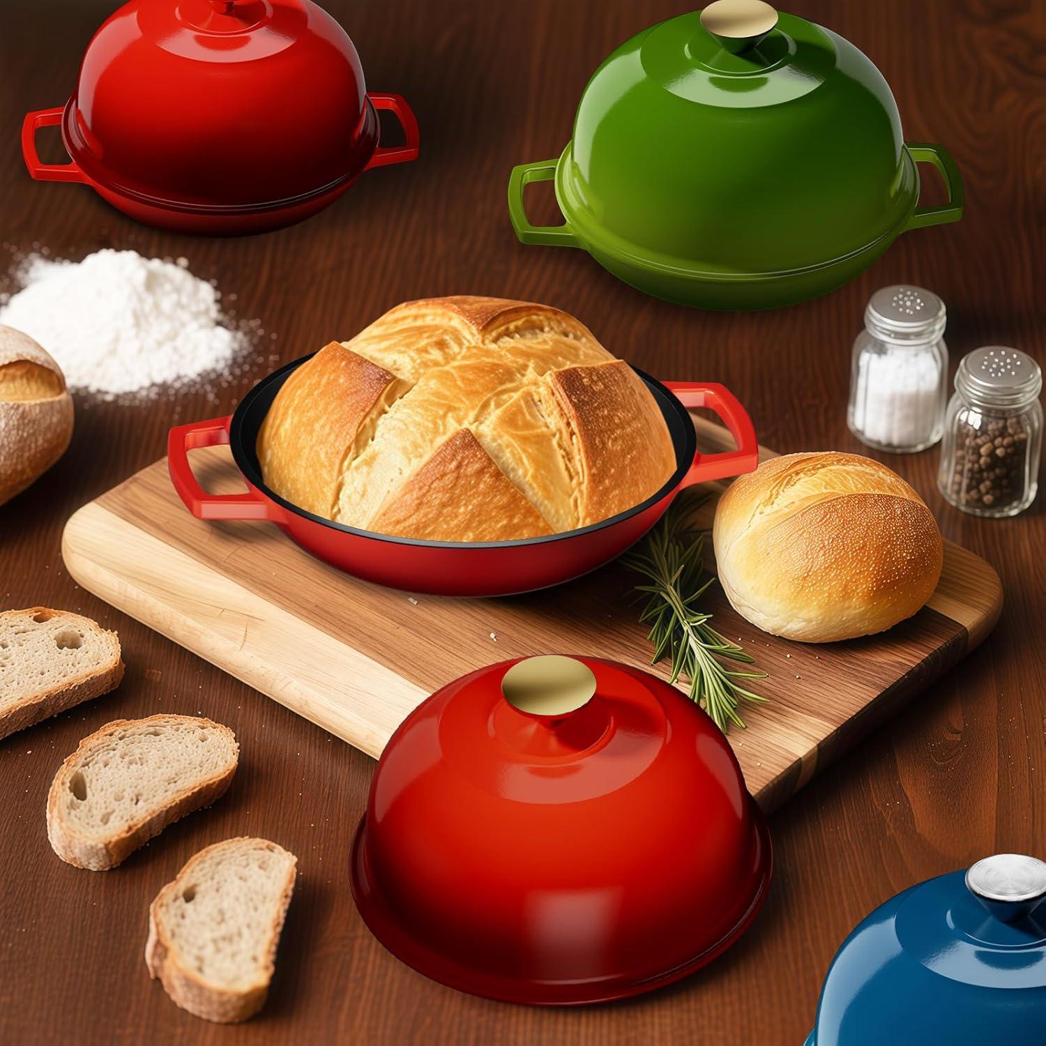 Olla de Hierro Fundido Enameled YUTANN 5QT Antiadherente