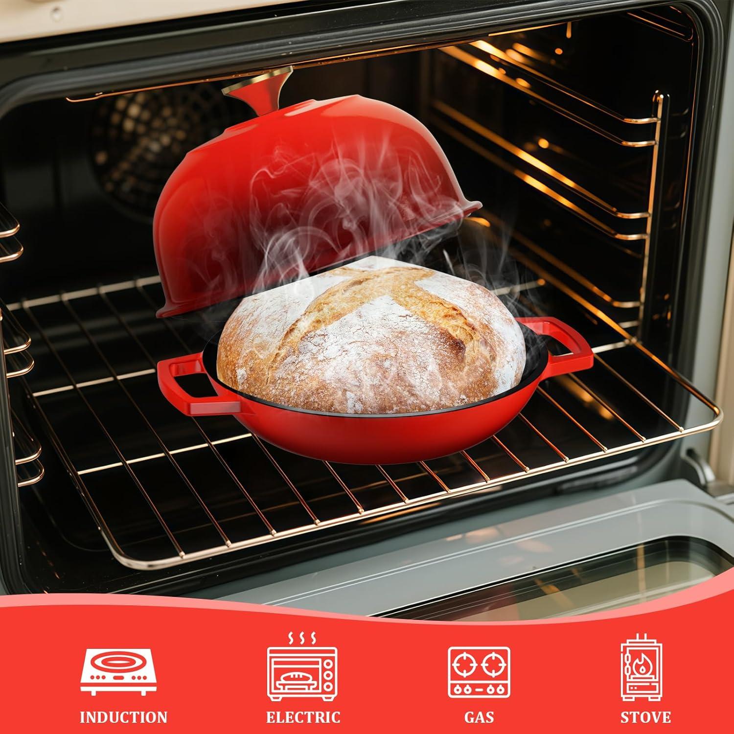 Olla de Hierro Fundido Enameled YUTANN 5QT Antiadherente