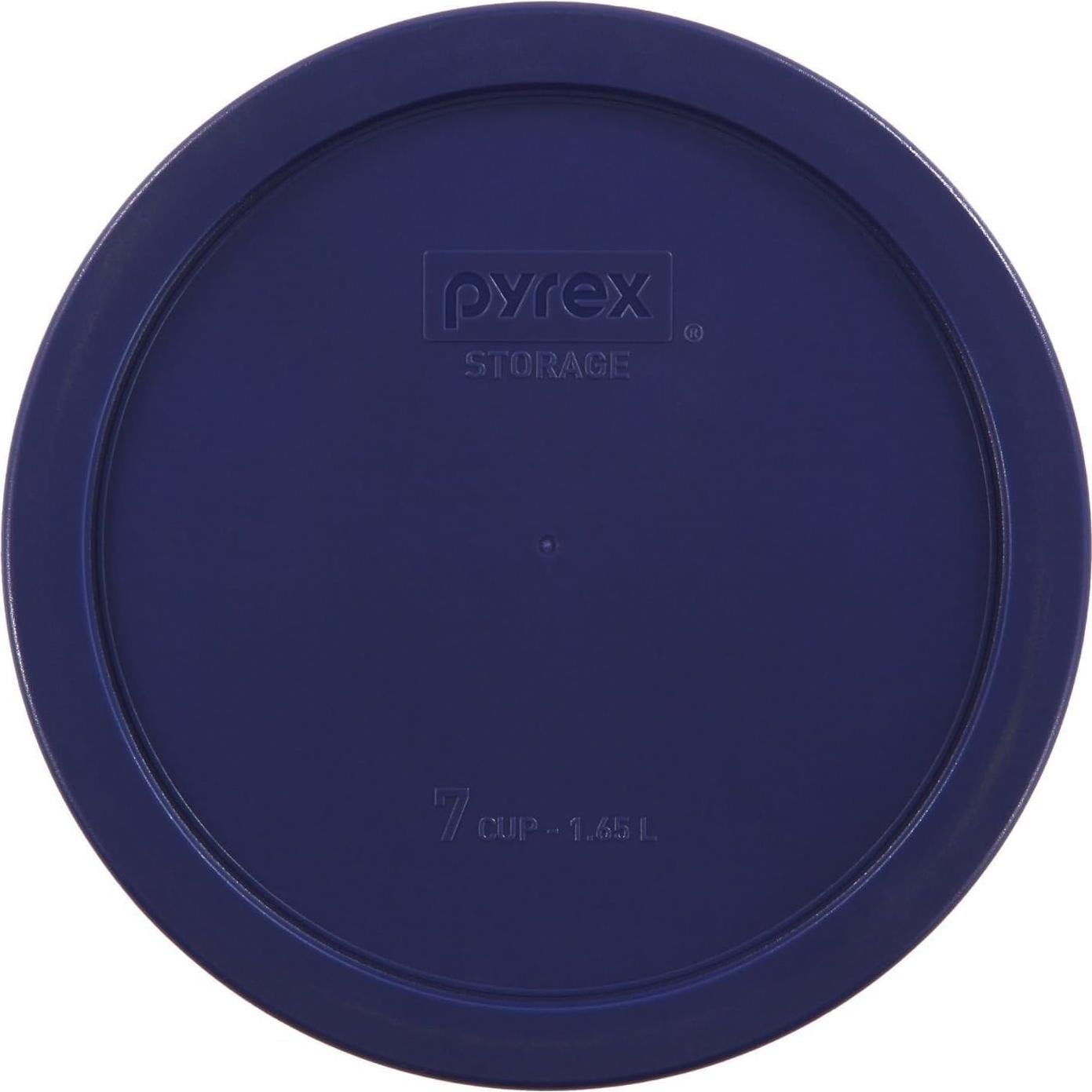 Pyrex Plato Mezclador Redondo 7 Tazas con Tapa Azul - 2 Piezas