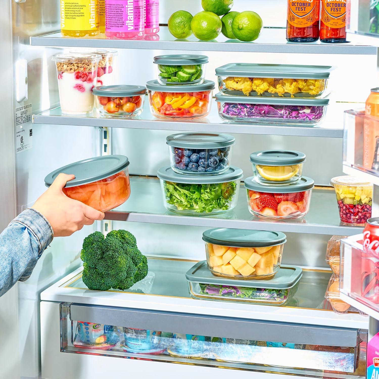 Juego de 24 Recipientes de Vidrio Herméticos Le'raze 120 Onzas