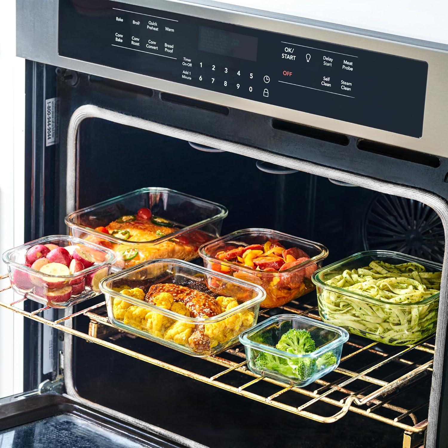 Juego de 24 Recipientes de Vidrio Herméticos Le'raze 120 Onzas