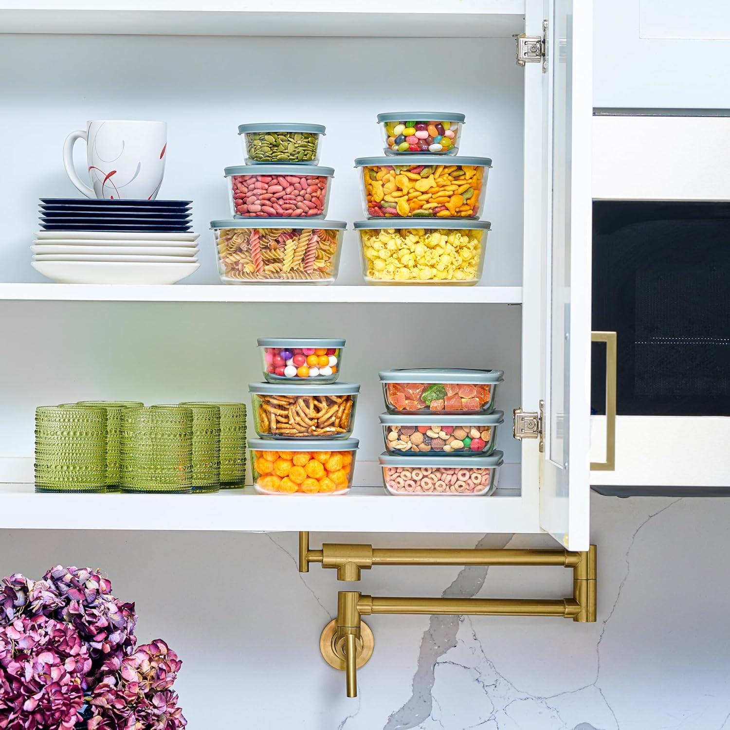 Juego de 24 Recipientes de Vidrio Herméticos Le'raze 120 Onzas