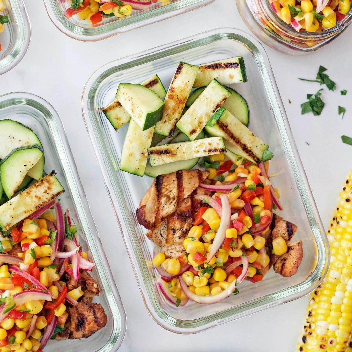 Juego de 24 Recipientes de Vidrio Herméticos Le'raze 120 Onzas