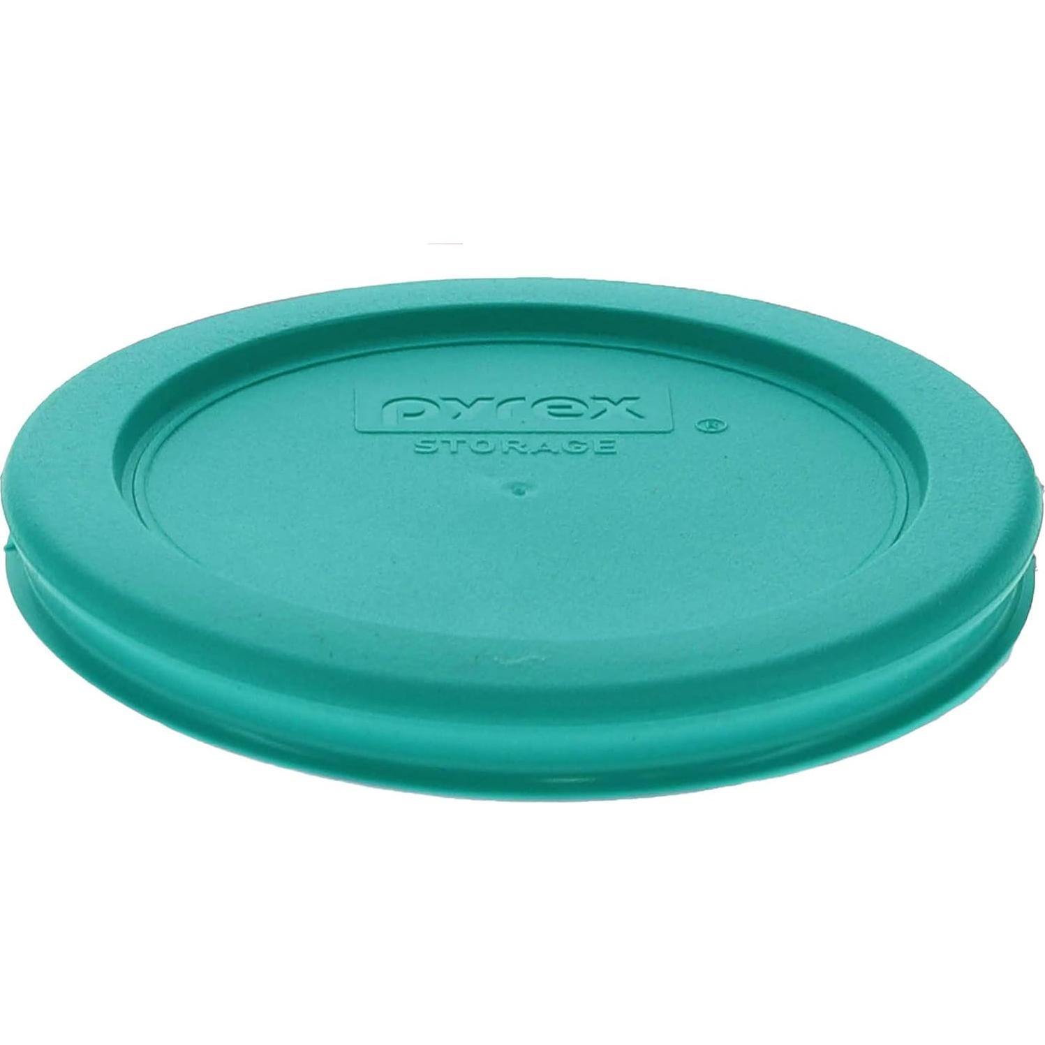 Pyrex 7202 Set de 4 Tazones de Vidrio 1 Taza con Tapas Turquesa