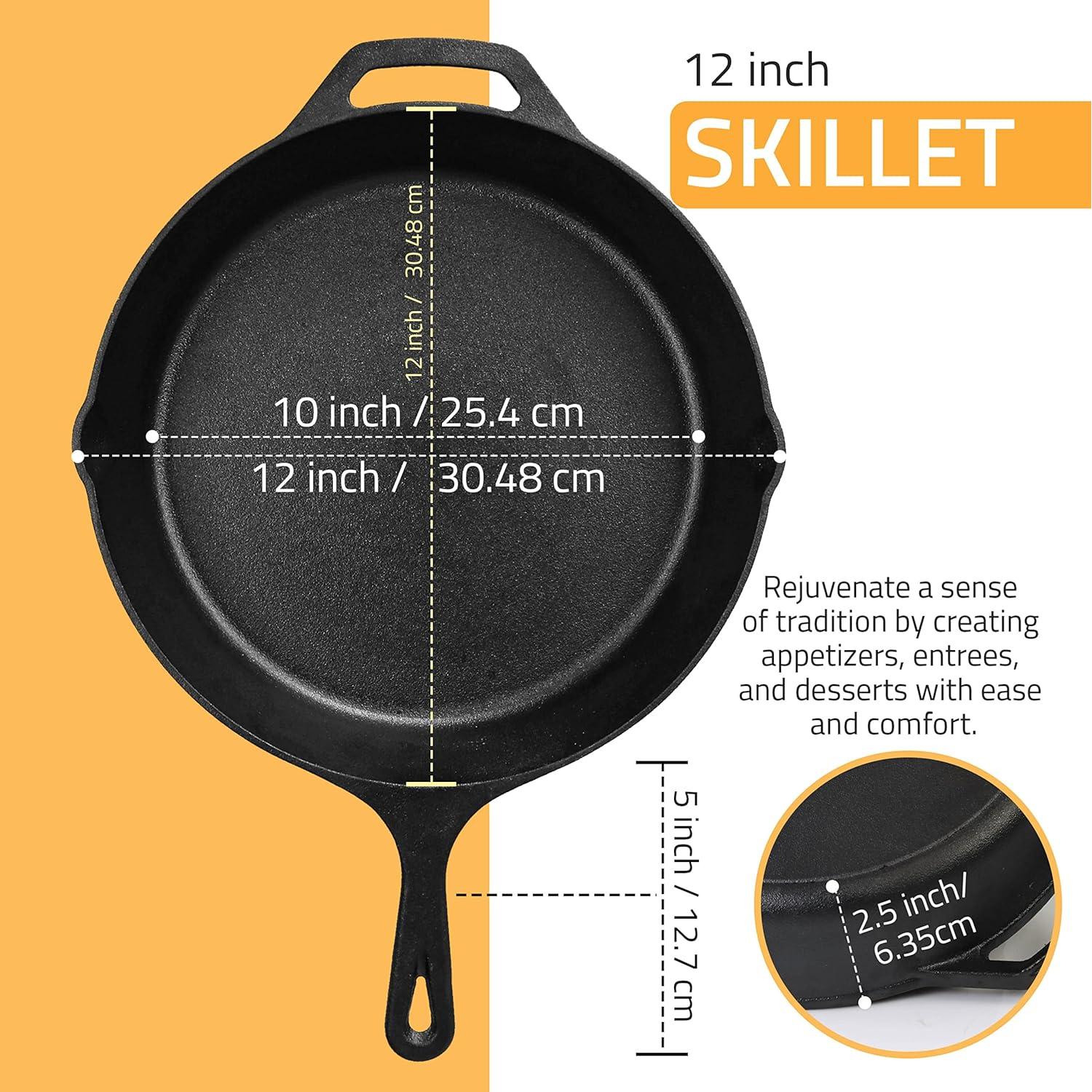 Sartén de Hierro Fundido Utopia Kitchen 30.48 cm Pre-Sazonada