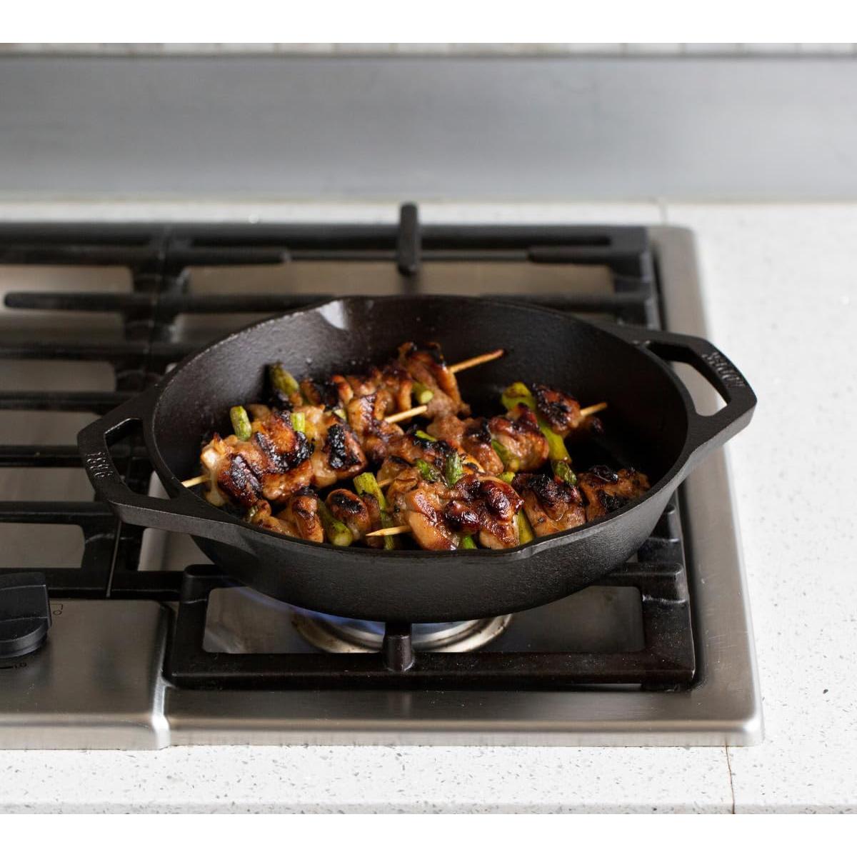 Sartén de Parrilla Lodge 30.48 cm Hierro Fundido Doble Mango