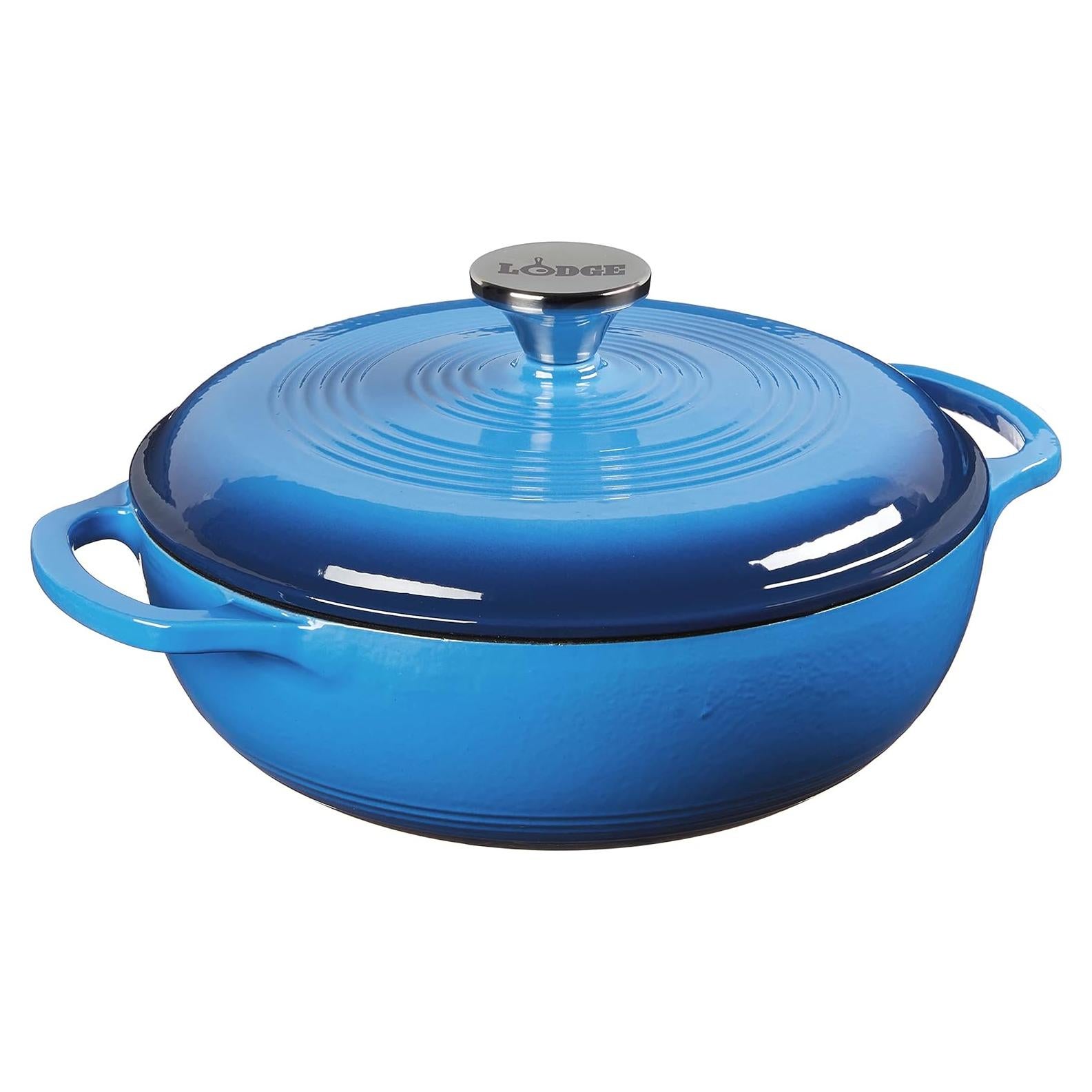 Horno Holandés Lodge 2.8L Hierro Fundido Enameled Azul Caribeño