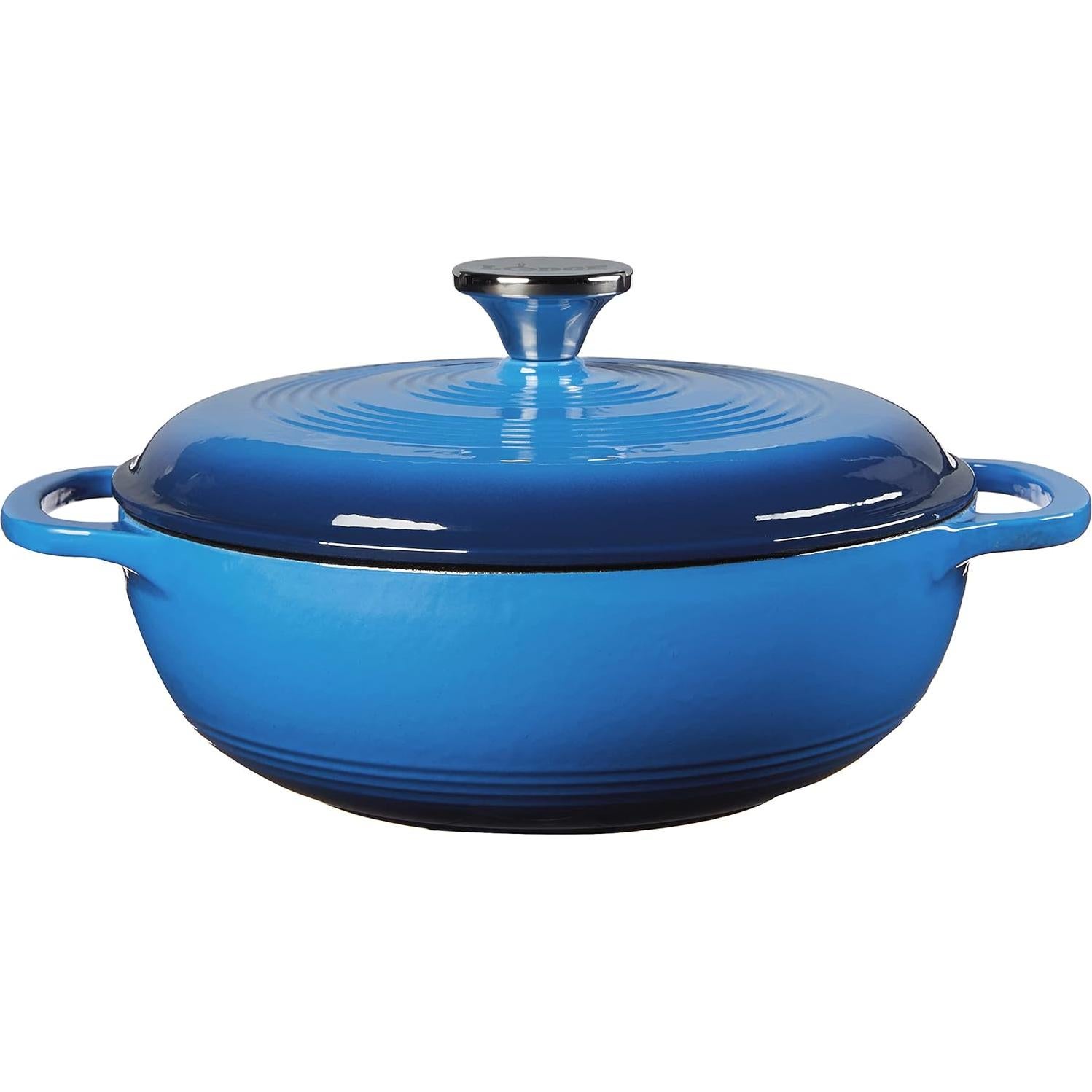 Horno Holandés Lodge 2.8L Hierro Fundido Enameled Azul Caribeño