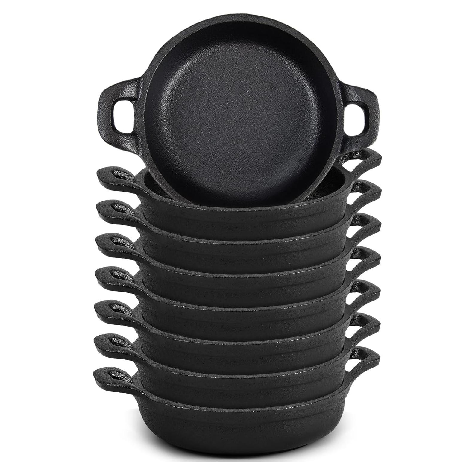 Juego de 8 Mini Sartenes de Hierro Fundido Ziliny 12.8 cm