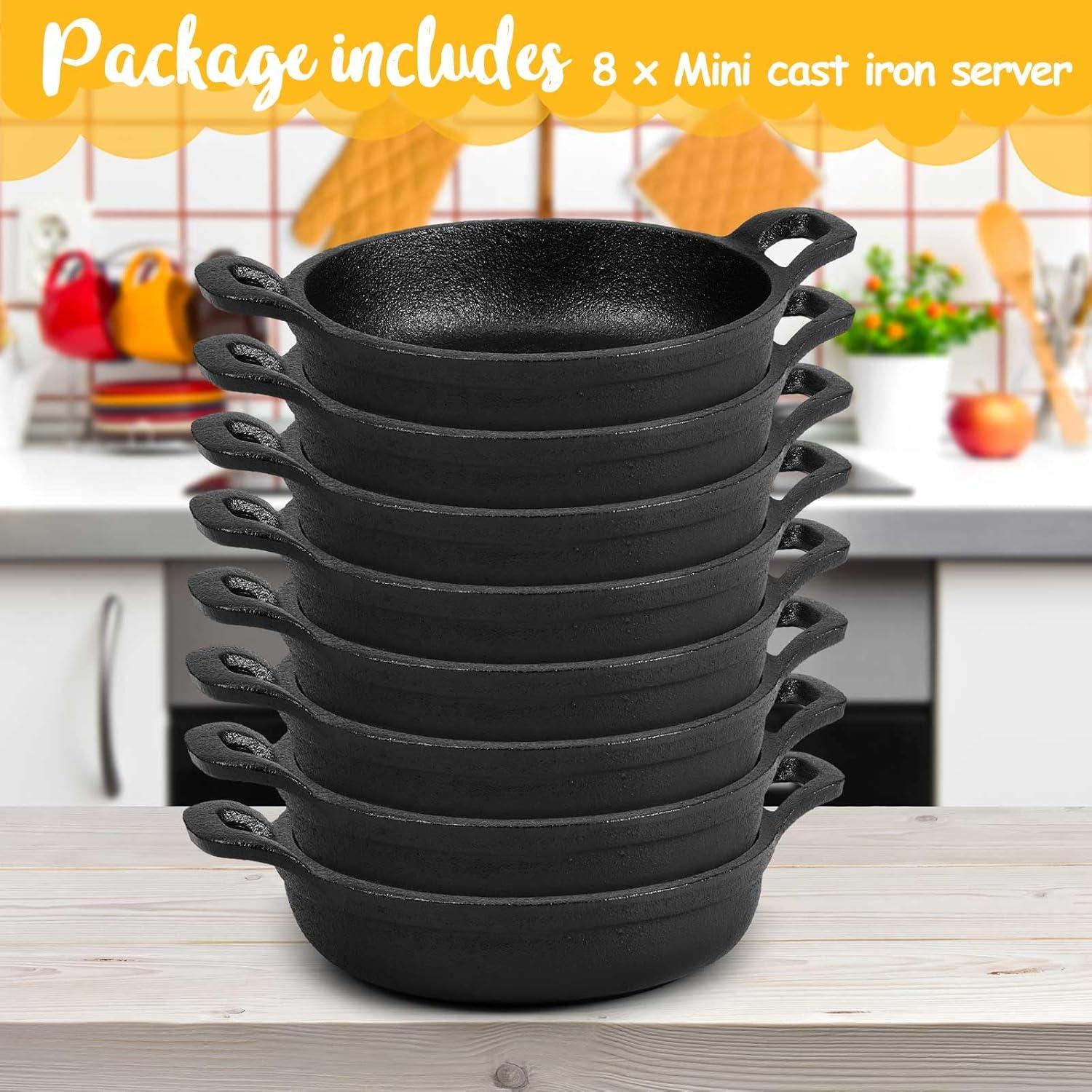 Juego de 8 Mini Sartenes de Hierro Fundido Ziliny 12.8 cm