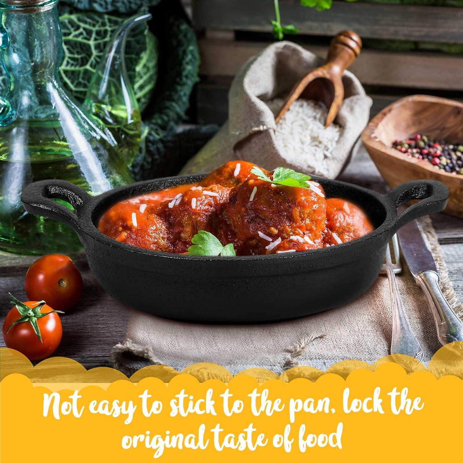 Juego de 8 Mini Sartenes de Hierro Fundido Ziliny 12.8 cm