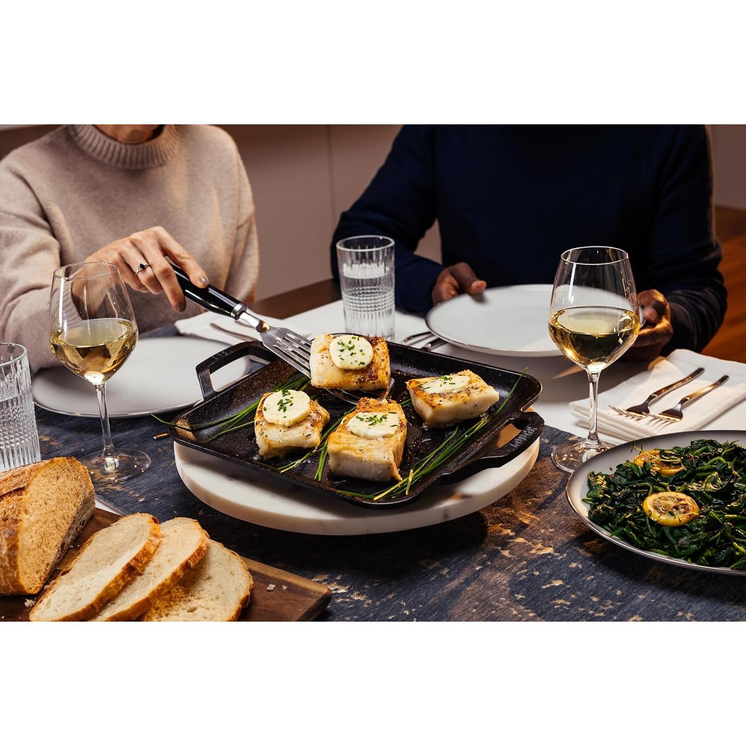 Sartén Grill Cuadrada Lodge 27.9 cm Hierro Fundido Pre-Sazonada