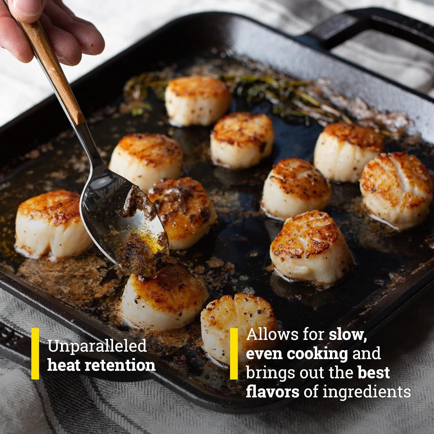 Sartén Grill Cuadrada Lodge 27.9 cm Hierro Fundido Pre-Sazonada