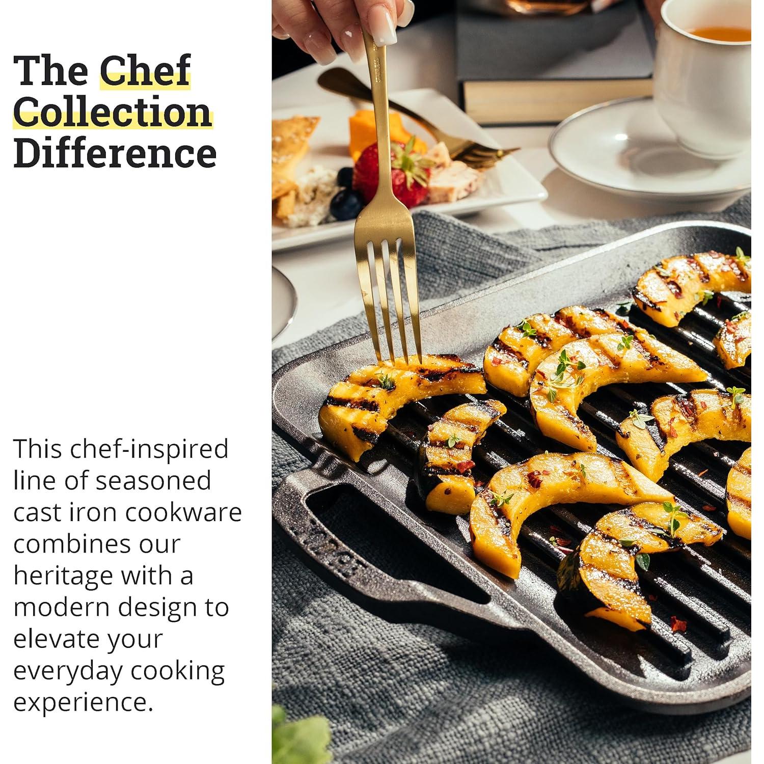 Sartén Grill Cuadrada Lodge 27.9 cm Hierro Fundido Pre-Sazonada