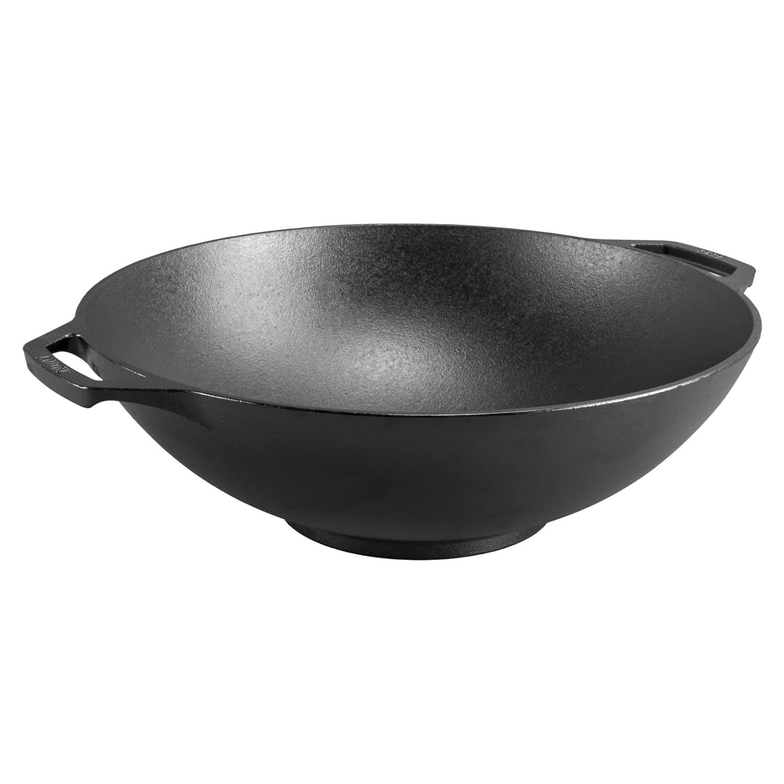 Wok de Hierro Fundido Lodge 35.56 cm - Doble Asa - Sazonado