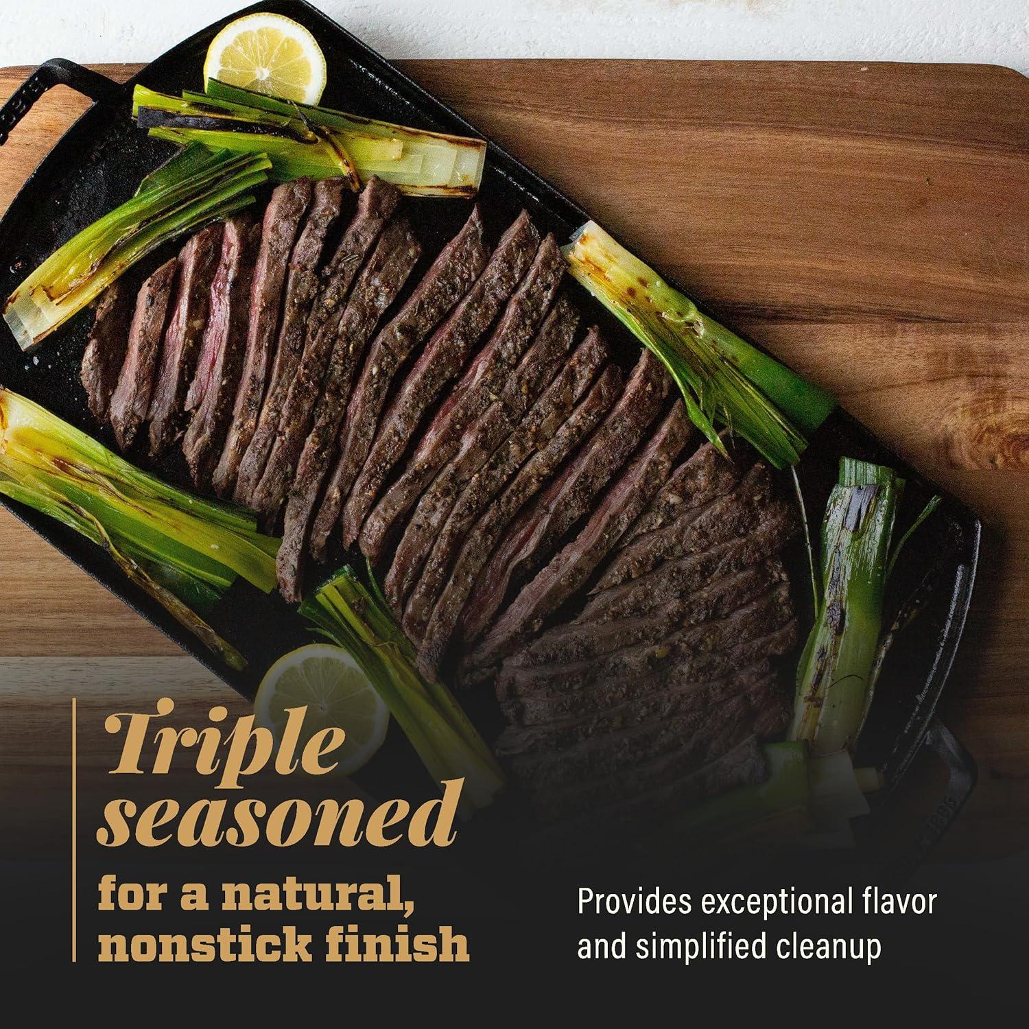 Sartén Doble de Hierro Fundido Lodge Blacklock 25.4x50.8 cm