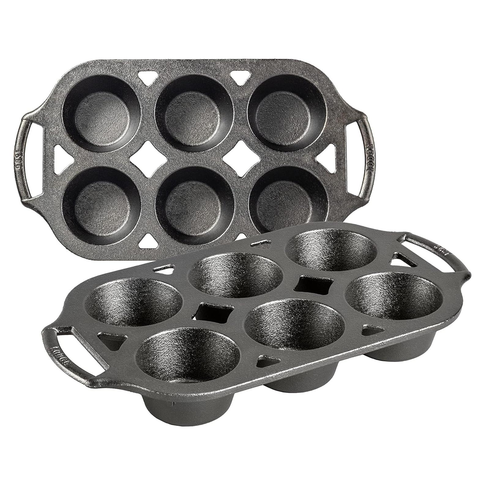 Juego de 2 Moldes para Muffins Lodge de Hierro Fundido
