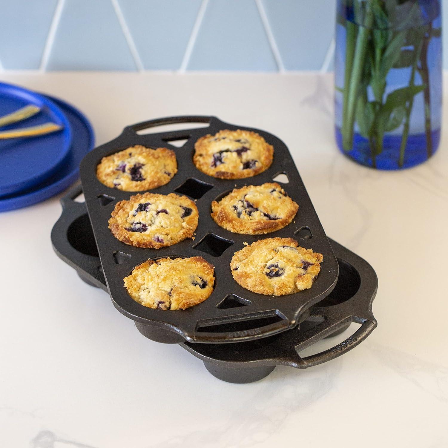 Juego de 2 Moldes para Muffins Lodge de Hierro Fundido