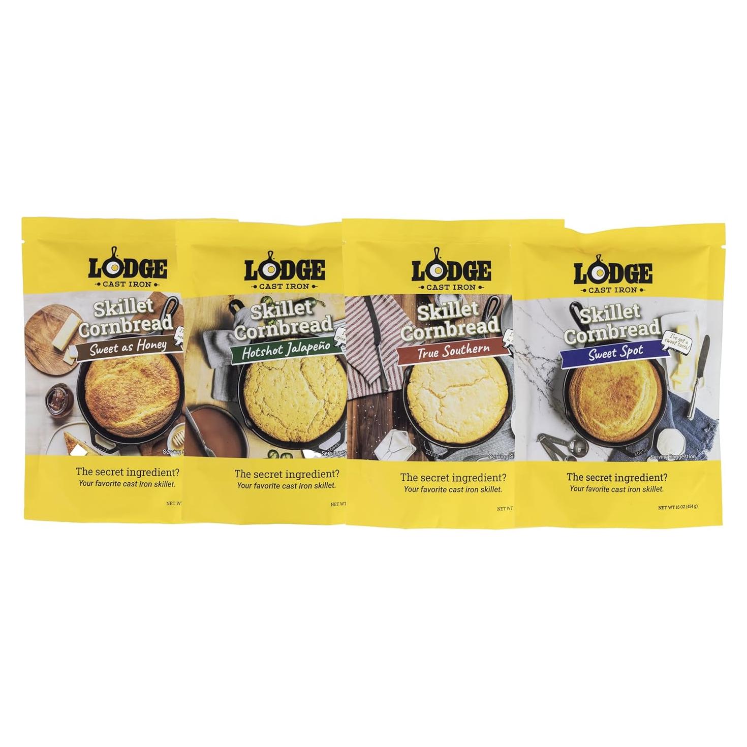 Sartén de Hierro Fundido Lodge para Pan de Maíz - 4 Mezclas