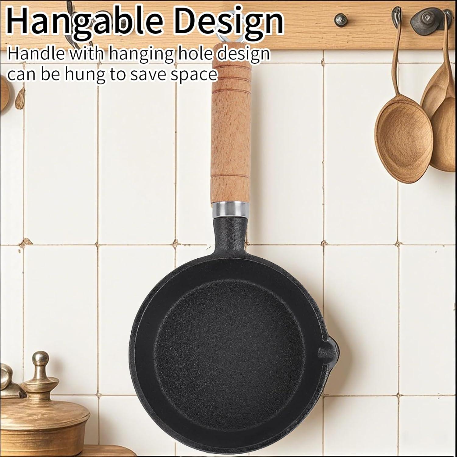 Mini Sartén de Hierro Fundido YIHAOSSING 13x5cm Antiadherente