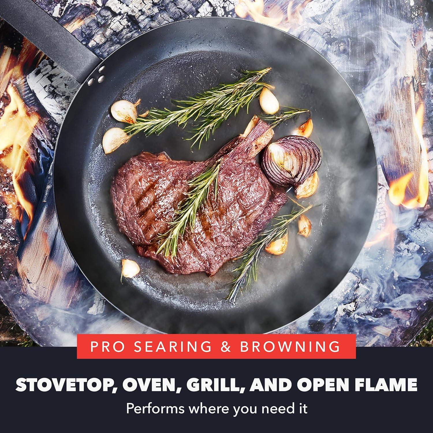 Sartén de Acero Carbono GreenPan Bobby Flay 25.4 cm Pre-Sazonada