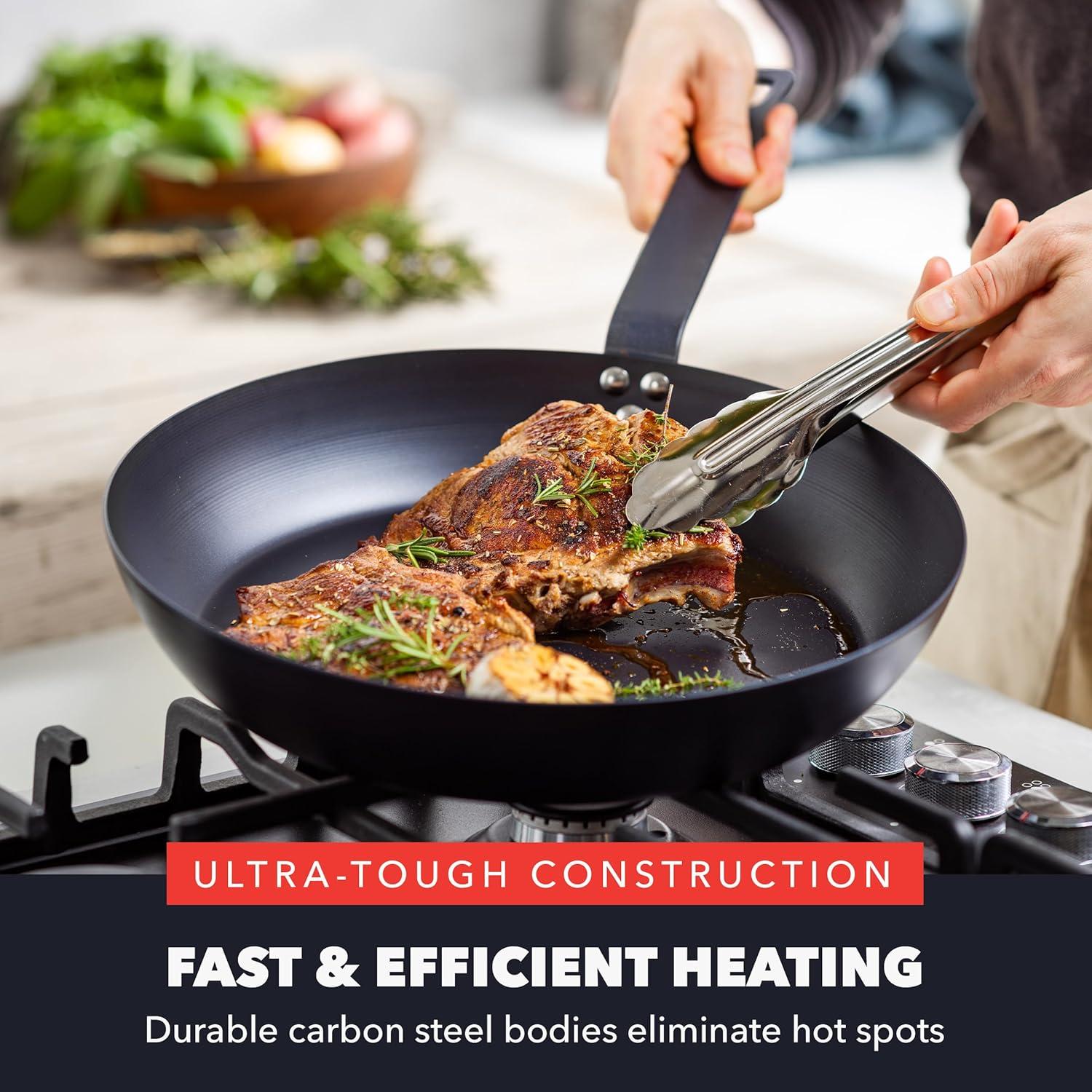 Sartén de Acero Carbono GreenPan Bobby Flay 25.4 cm Pre-Sazonada