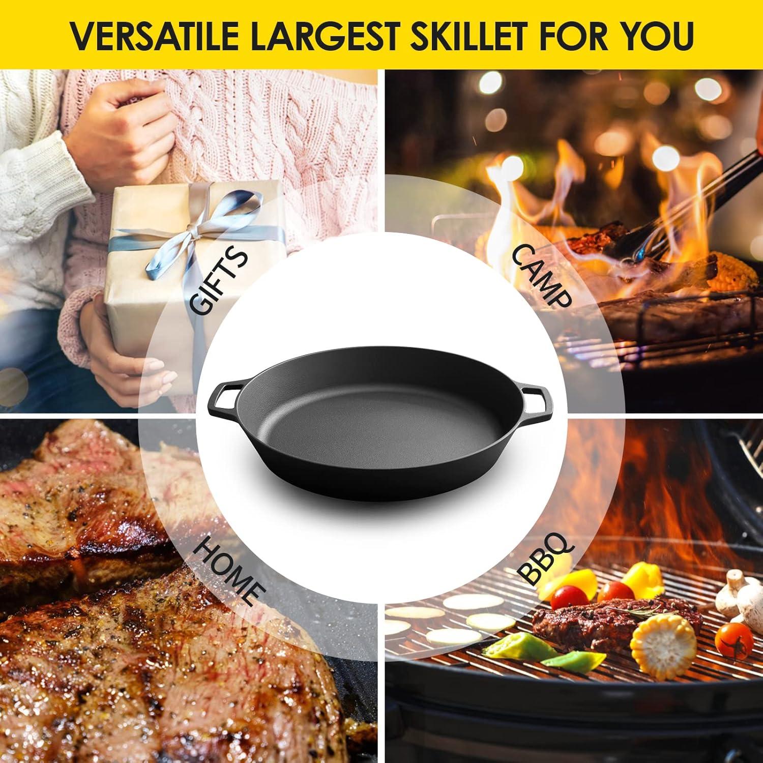 Sartén de Hierro Fundido Pre-Sazonada 43.2 cm EDGING CASTING