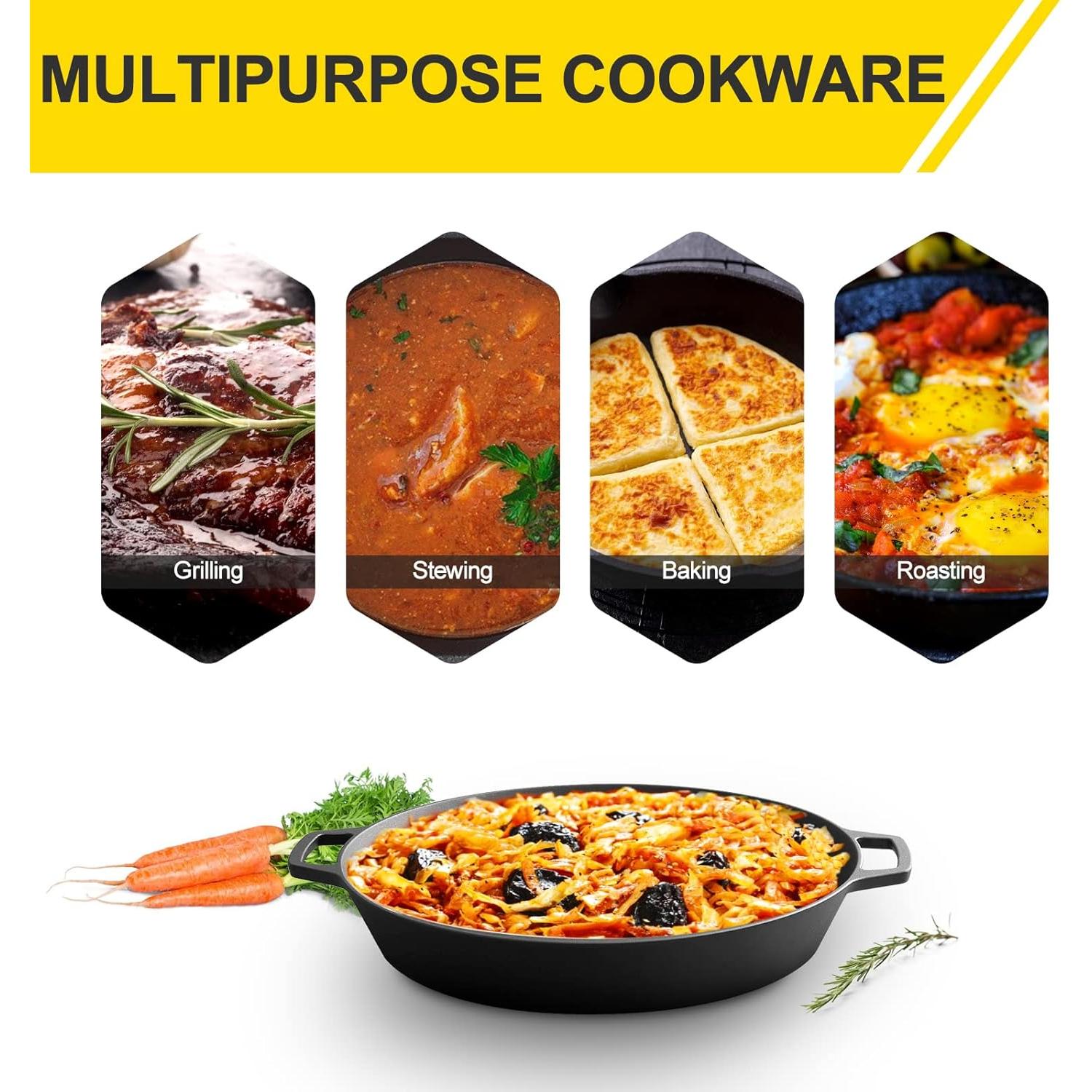 Sartén de Hierro Fundido Pre-Sazonada 43.2 cm EDGING CASTING