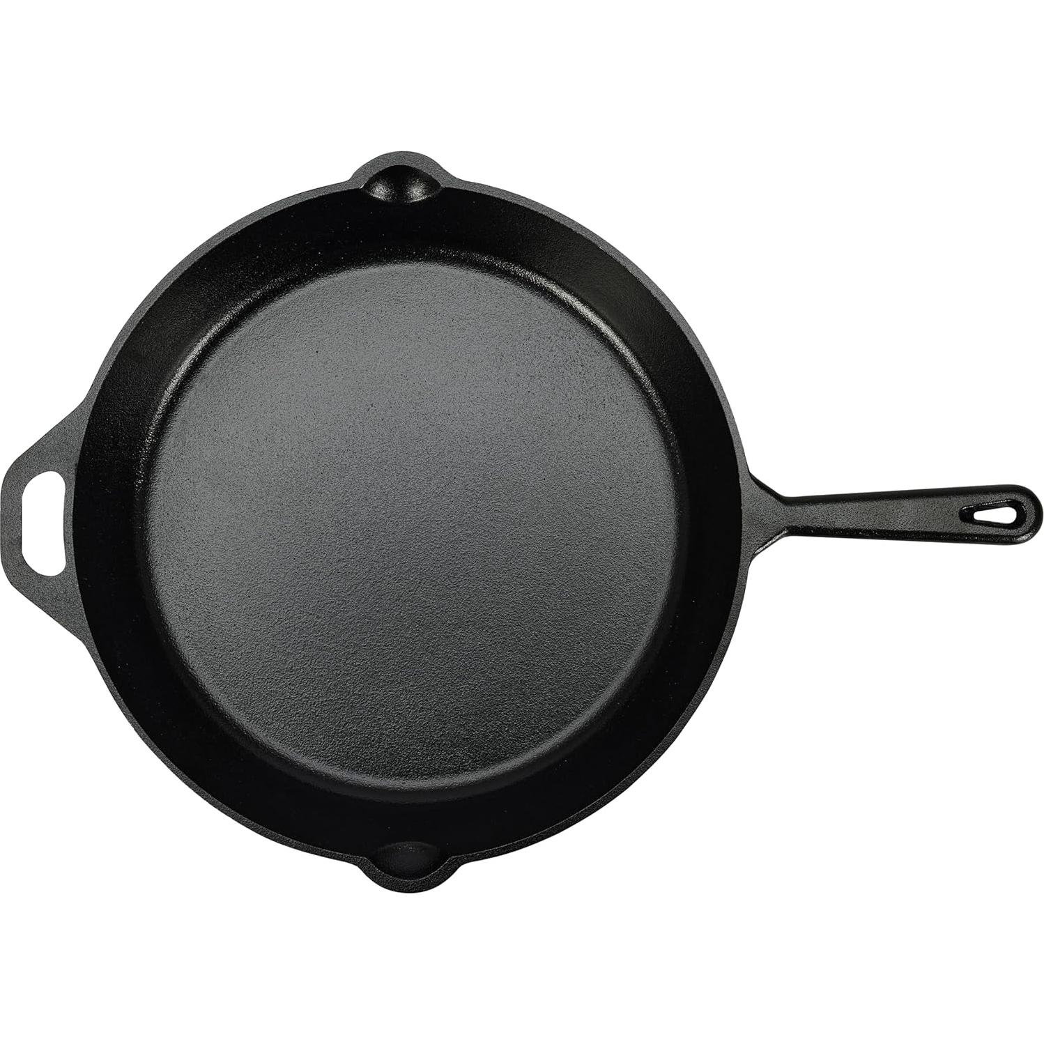 Sartén de Hierro Fundido Pre-Sazonada Amazon Basics 38 cm