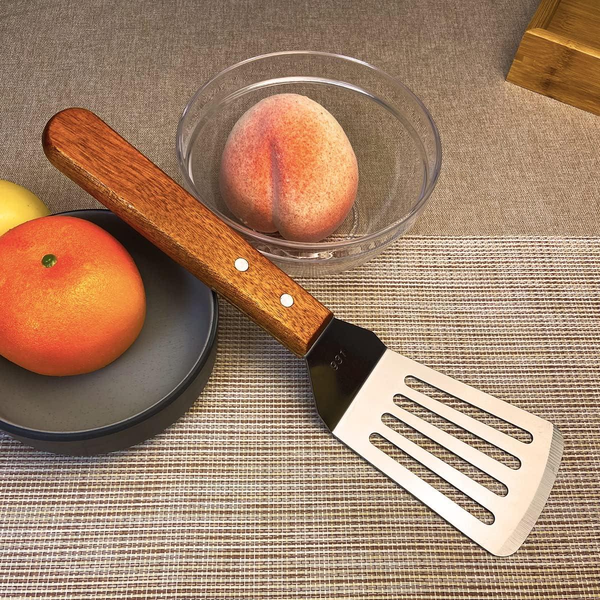 Juego de 2 espátulas de metal KLAQQED - Acero inoxidable y madera