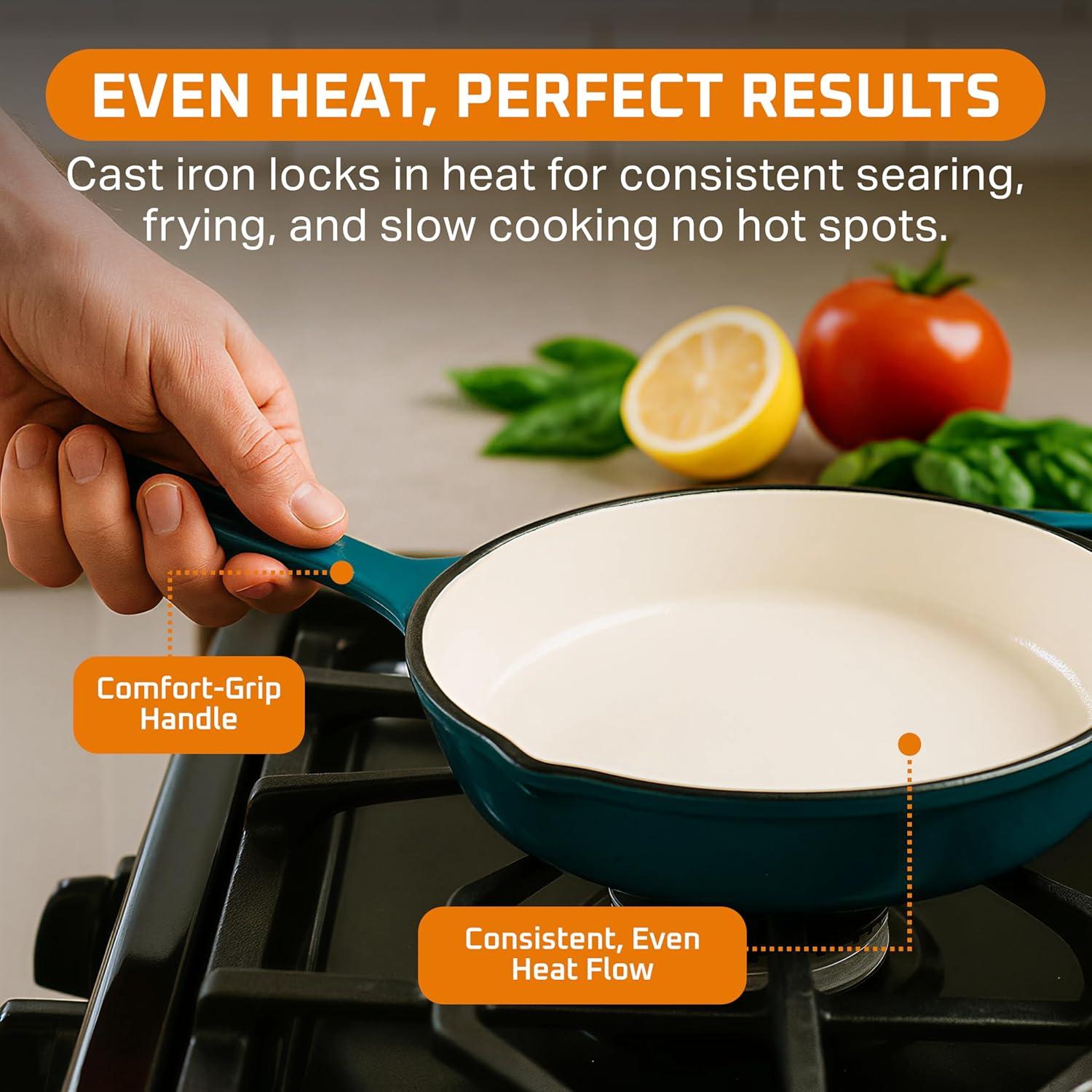 Sartén de Hierro Fundido Bruntmor 25.4 cm Antiadherente Verde