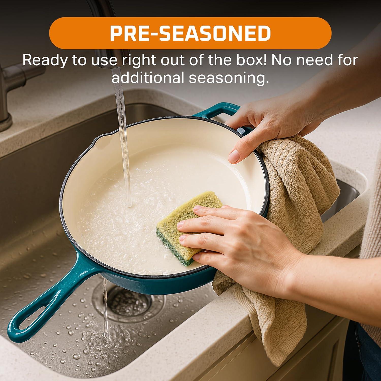 Sartén de Hierro Fundido Bruntmor 25.4 cm Antiadherente Verde