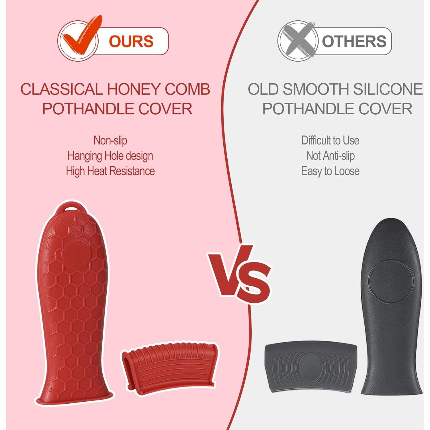 Cubiertas de Mango de Silicona Joyhalo - 6 Piezas Resistentes al Calor