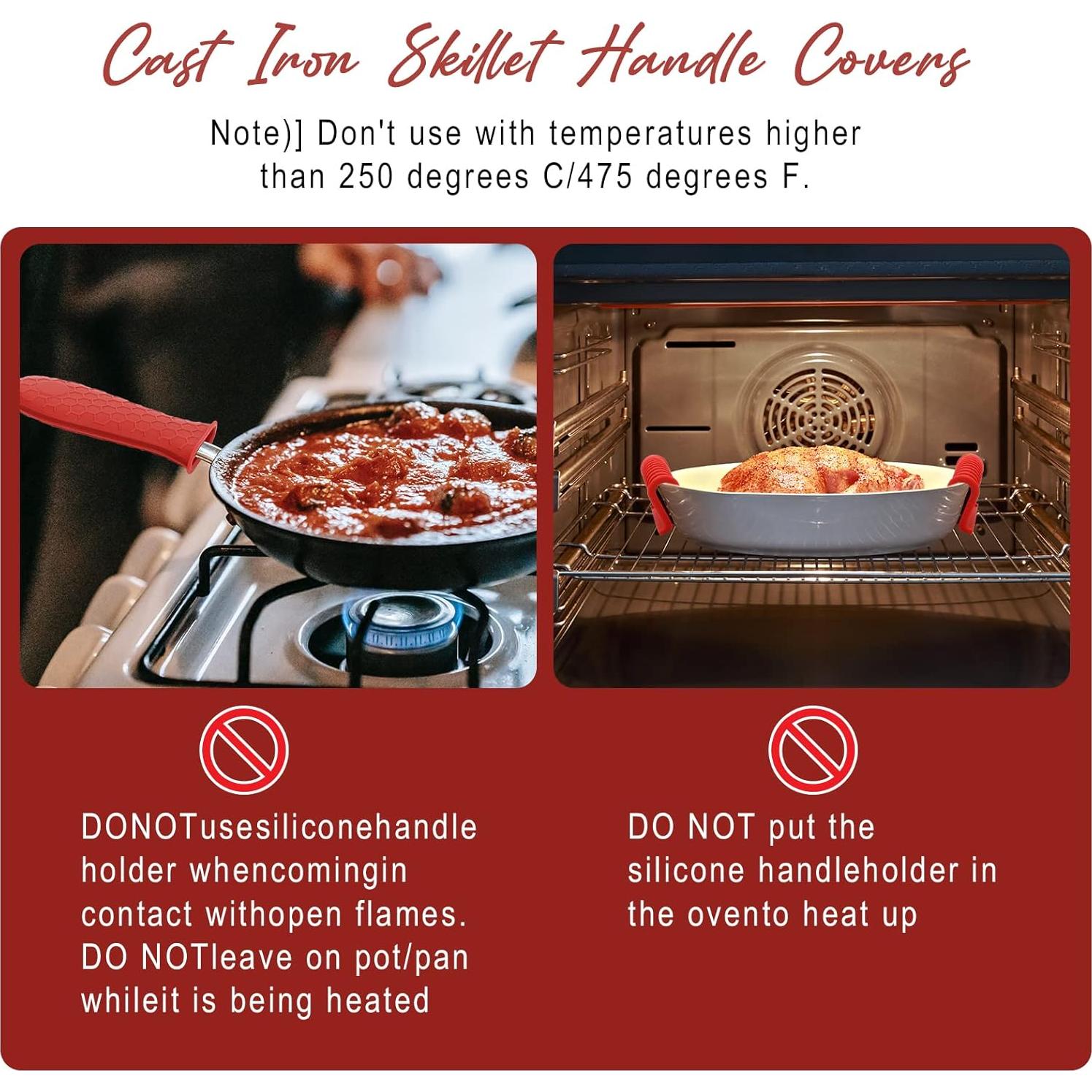 Cubiertas de Mango de Silicona Joyhalo - 6 Piezas Resistentes al Calor