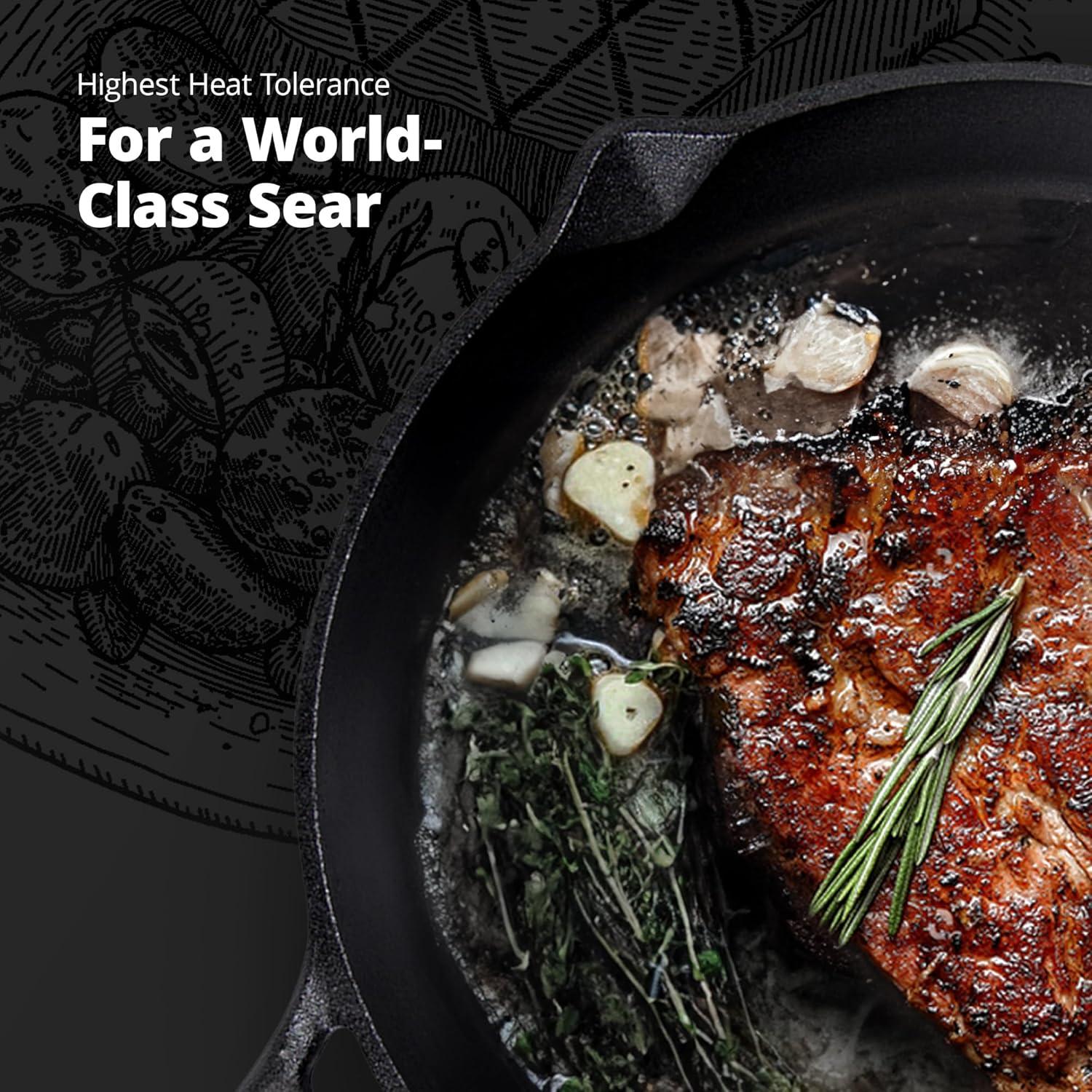 Sartén de Hierro Fundido 10" Greater Goods Pre-Sazonada