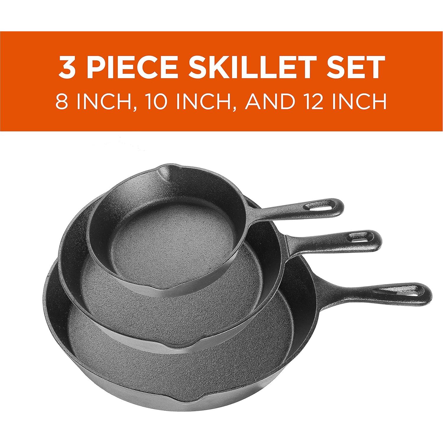 Juego de Sartenes de Hierro Fundido 3 Piezas Commercial CHEF