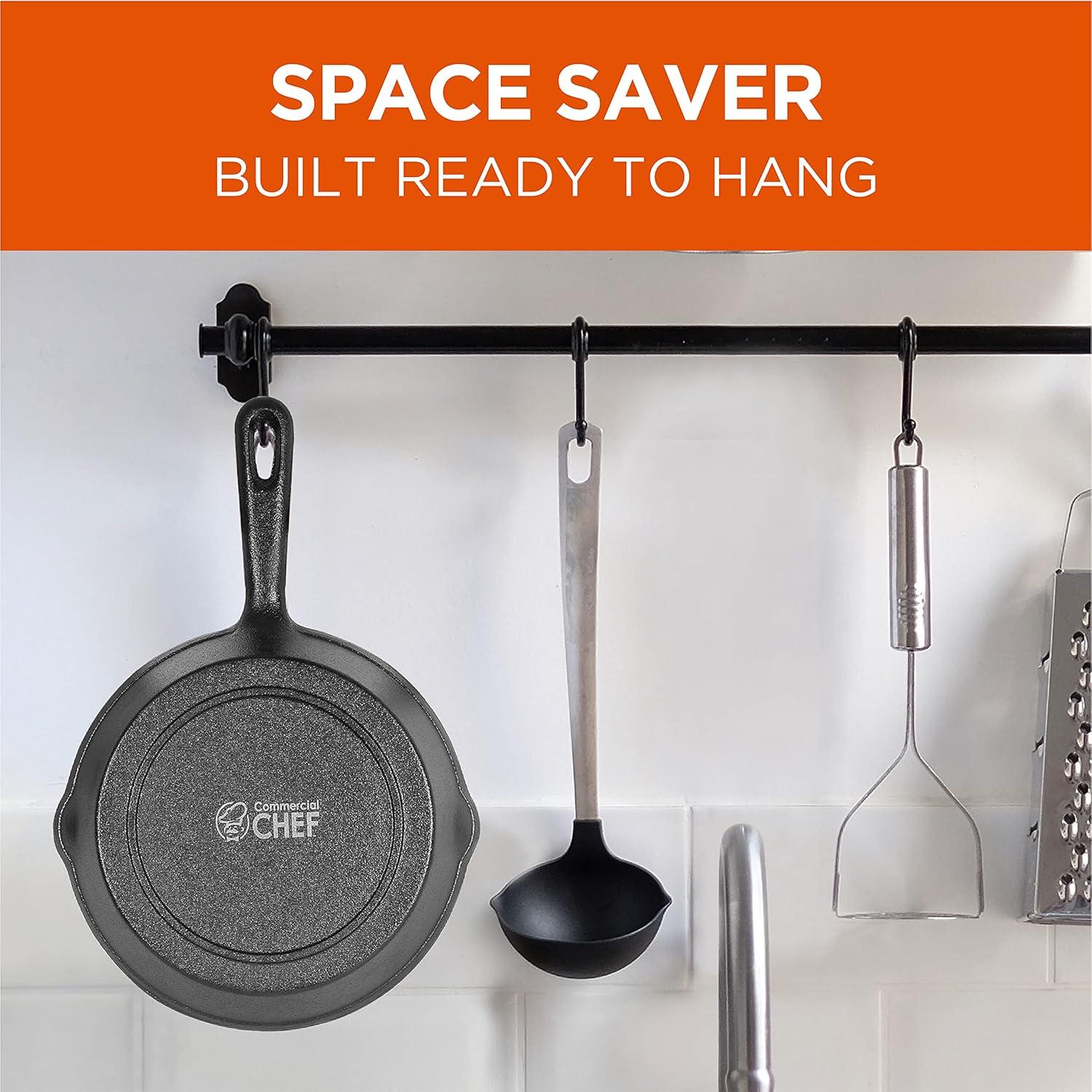 Juego de Sartenes de Hierro Fundido 3 Piezas Commercial CHEF