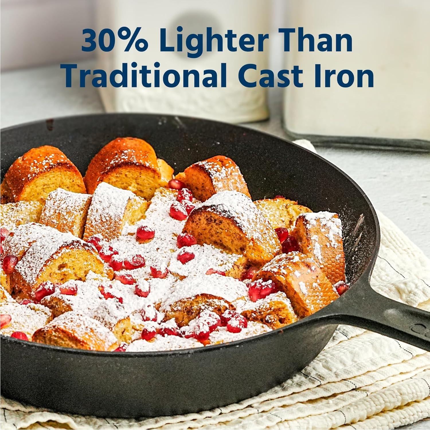 Sartén de Hierro Fundido COOKLIFE 10 Pulgadas Pre-Sazonada